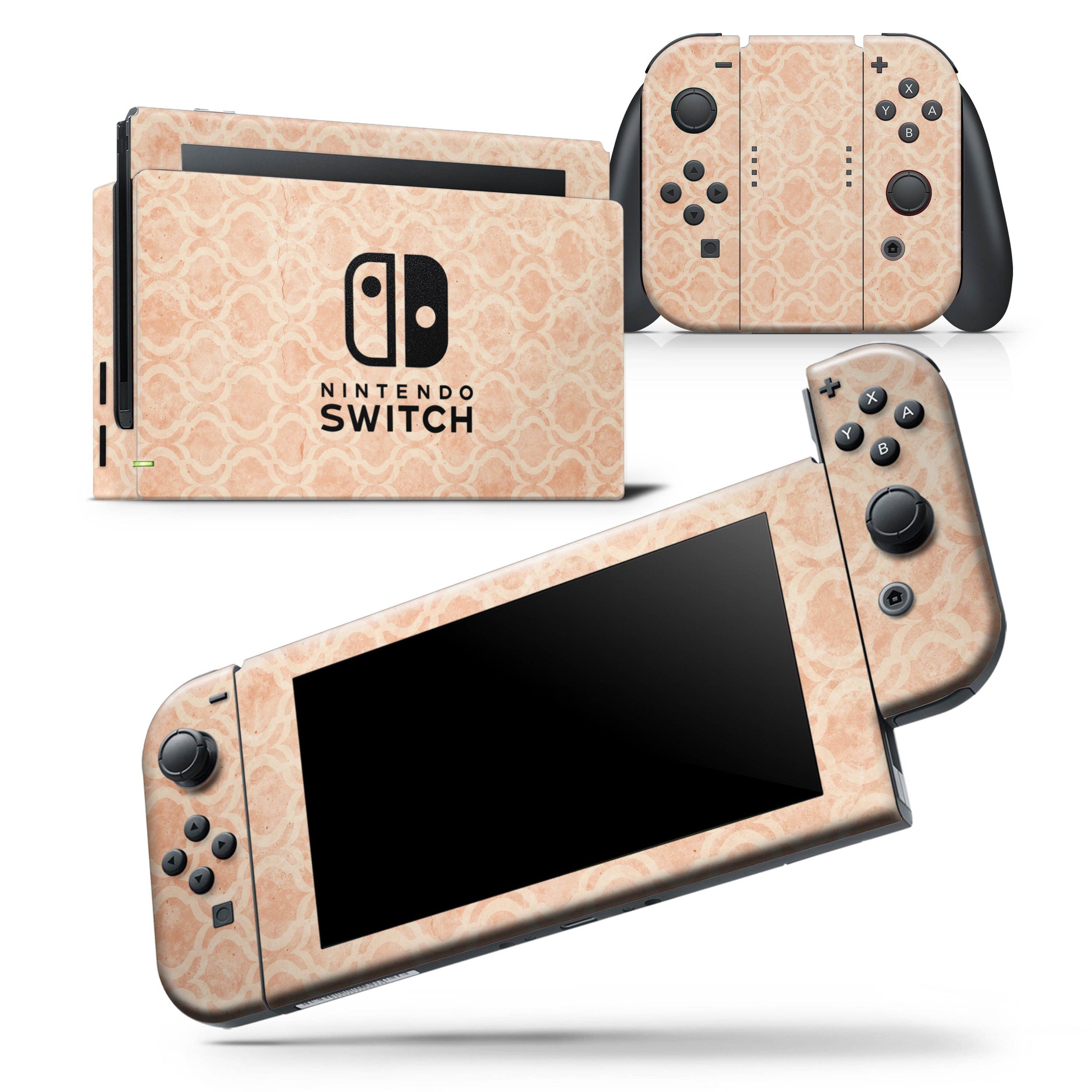 Faded Orange Oval Pattern Skin Wrap Decal for Nintendo Switch Lite, showcasing vibrant colors and a sleek design.