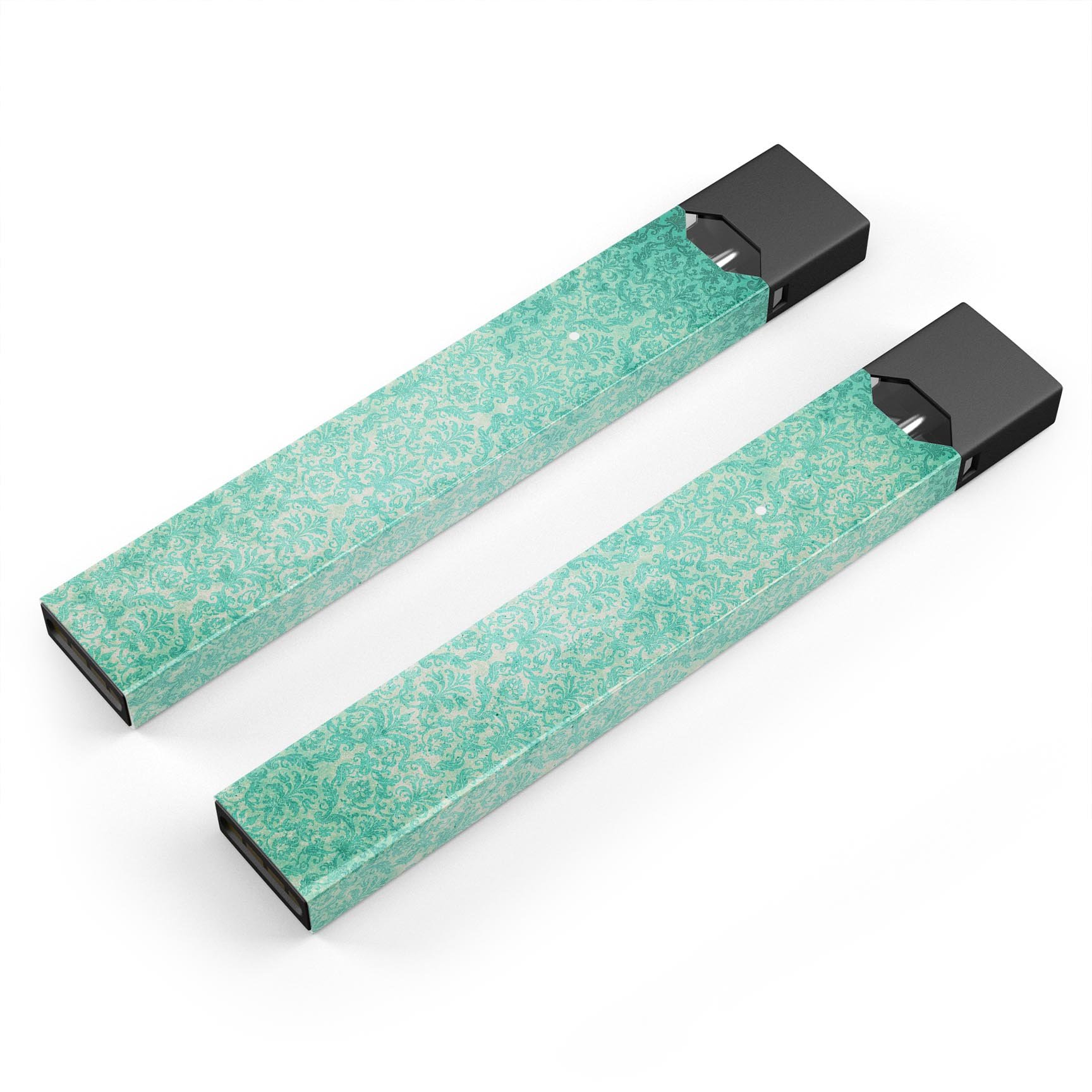 Faded teal and green patterned premium decal skin for JUUL vaping device, showcasing vibrant colors and sleek design.