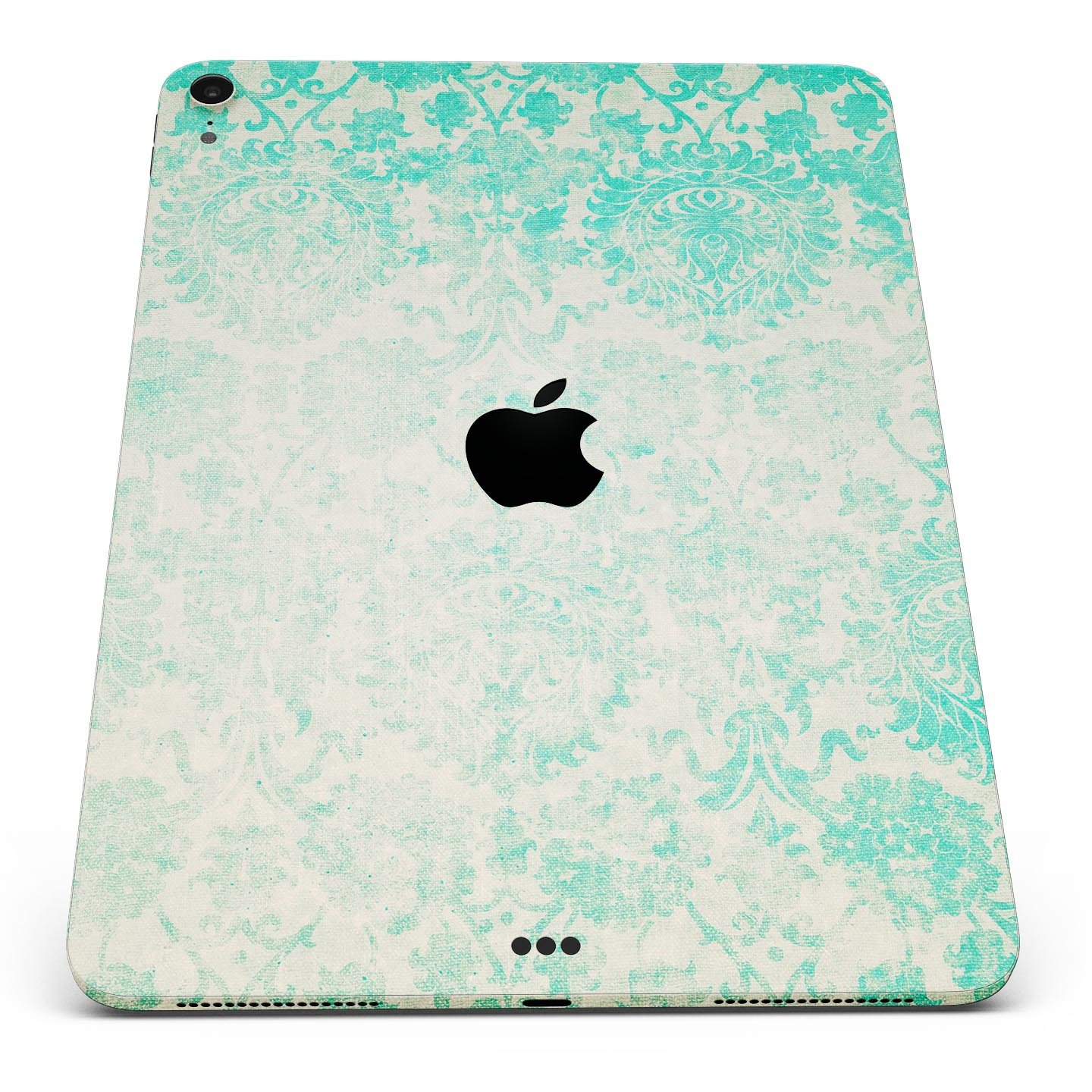 Faded teal pattern skin decal for Apple devices, showcasing intricate design and premium finish.