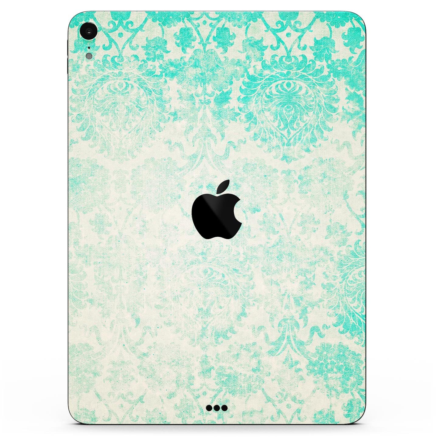 Faded teal pattern skin decal for Apple devices, showcasing intricate design and premium finish.