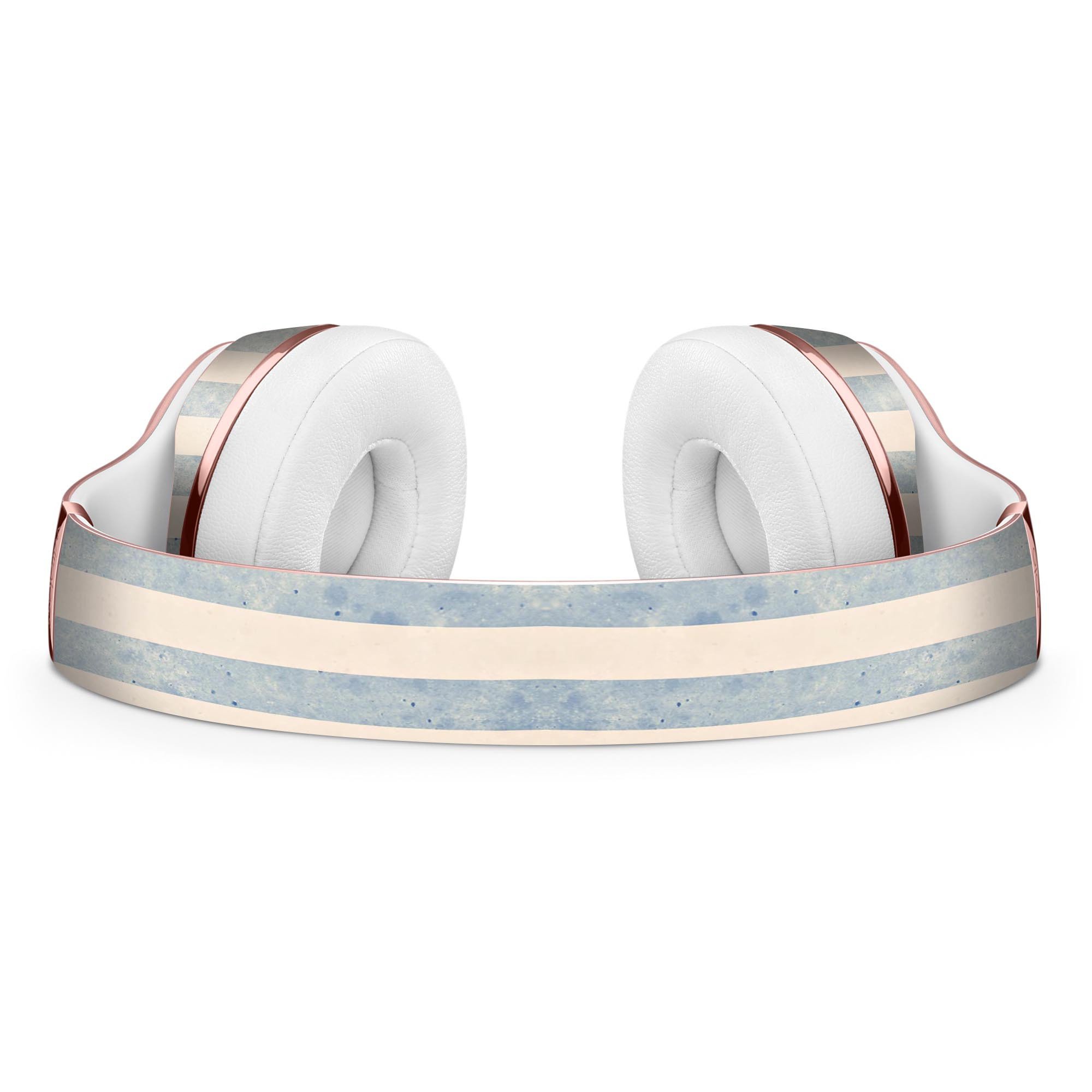 Faded White and Blue Vertical Stripes Full-Body Skin Kit for Beats by Dre Solo 3 Wireless Headphones, showcasing a stylish design.