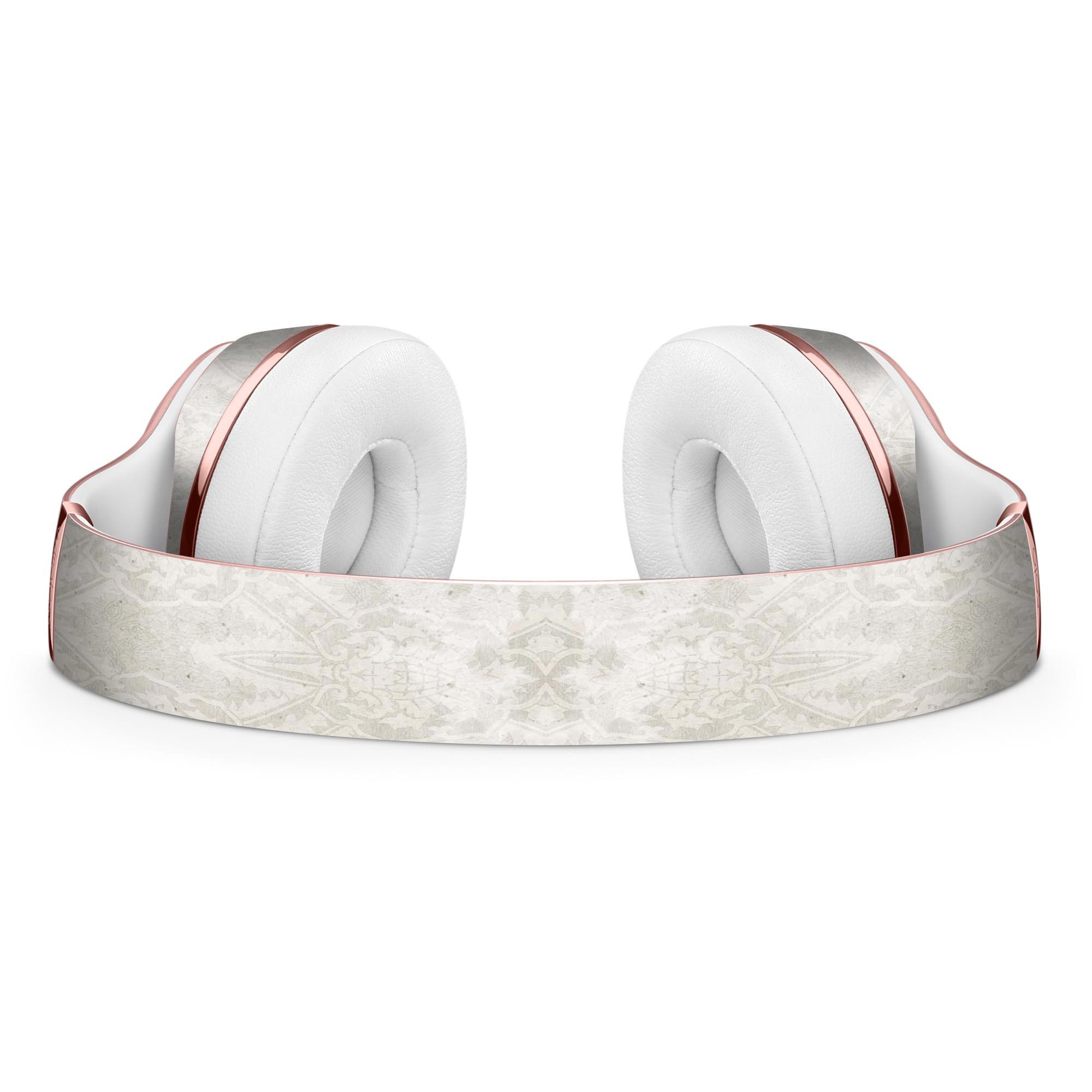 Faded White and Gray Royal Pattern Skin Kit for Beats by Dre Solo 3 Wireless Headphones, showcasing stylish design and premium quality.