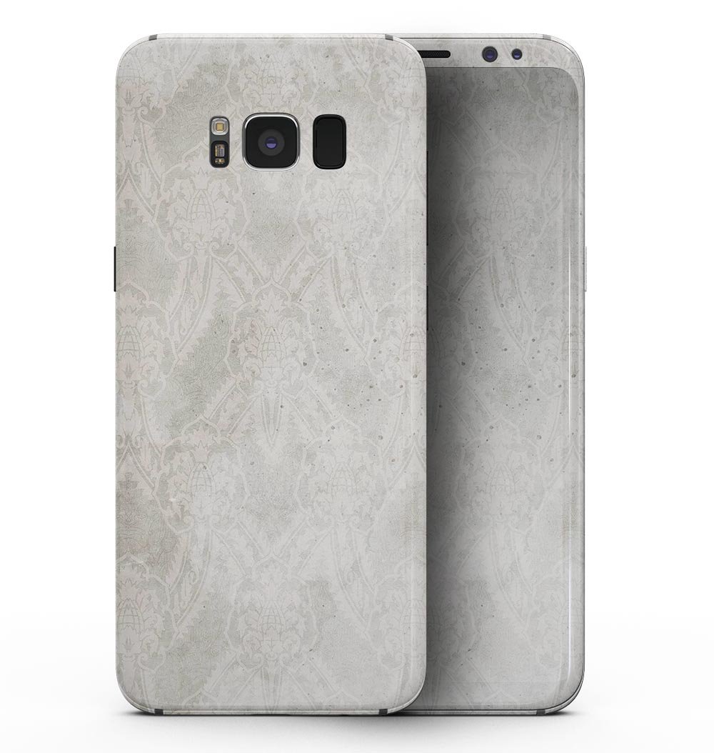 Faded White and Gray Royal Pattern skin for Samsung Galaxy S8, showcasing its stylish design and precise fit.