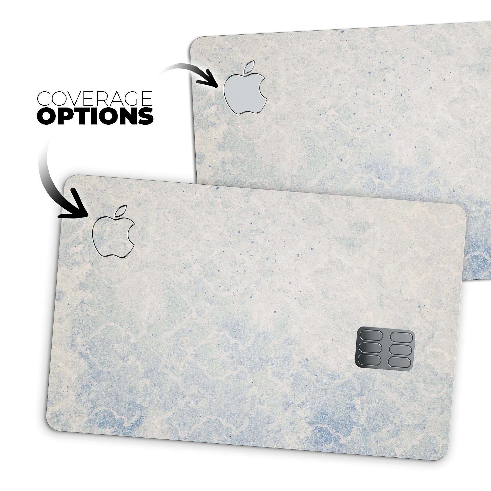 Faded Winds of Winter Damask Pattern decal on an Apple Card, showcasing its elegant design and premium quality.