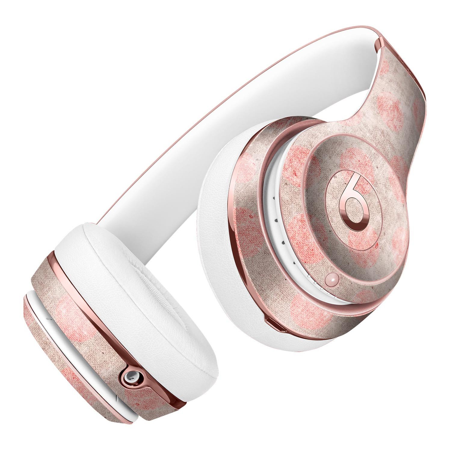 Fading Brown and Red Polkadotted Pattern Full-Body Skin Kit for Beats by Dre Solo 3 Wireless Headphones, showcasing vibrant colors and unique design.