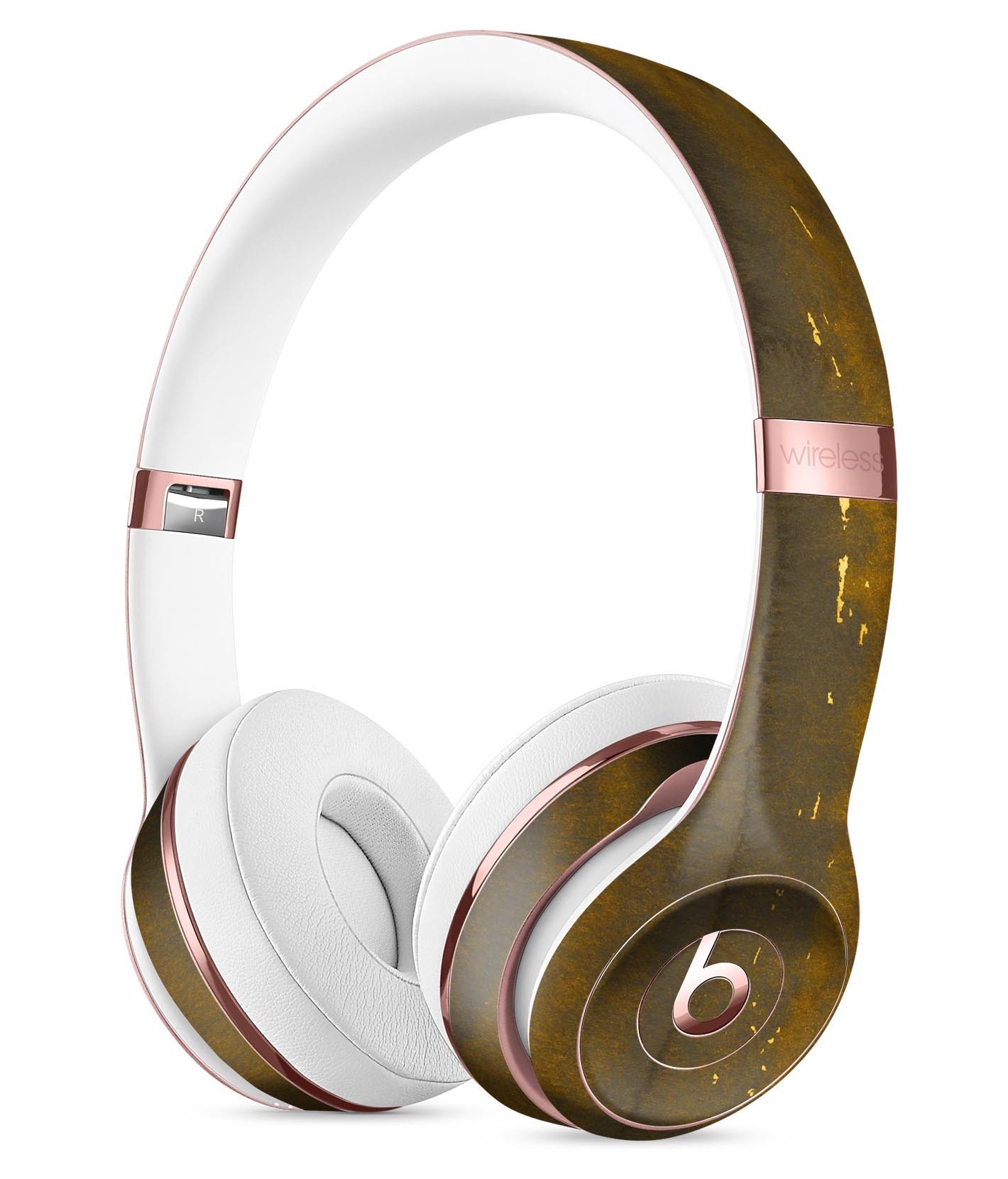 Fading Golden Fire Field Skin Kit for Beats by Dre Solo 3 Wireless Headphones, showcasing vibrant colors and a sleek design.