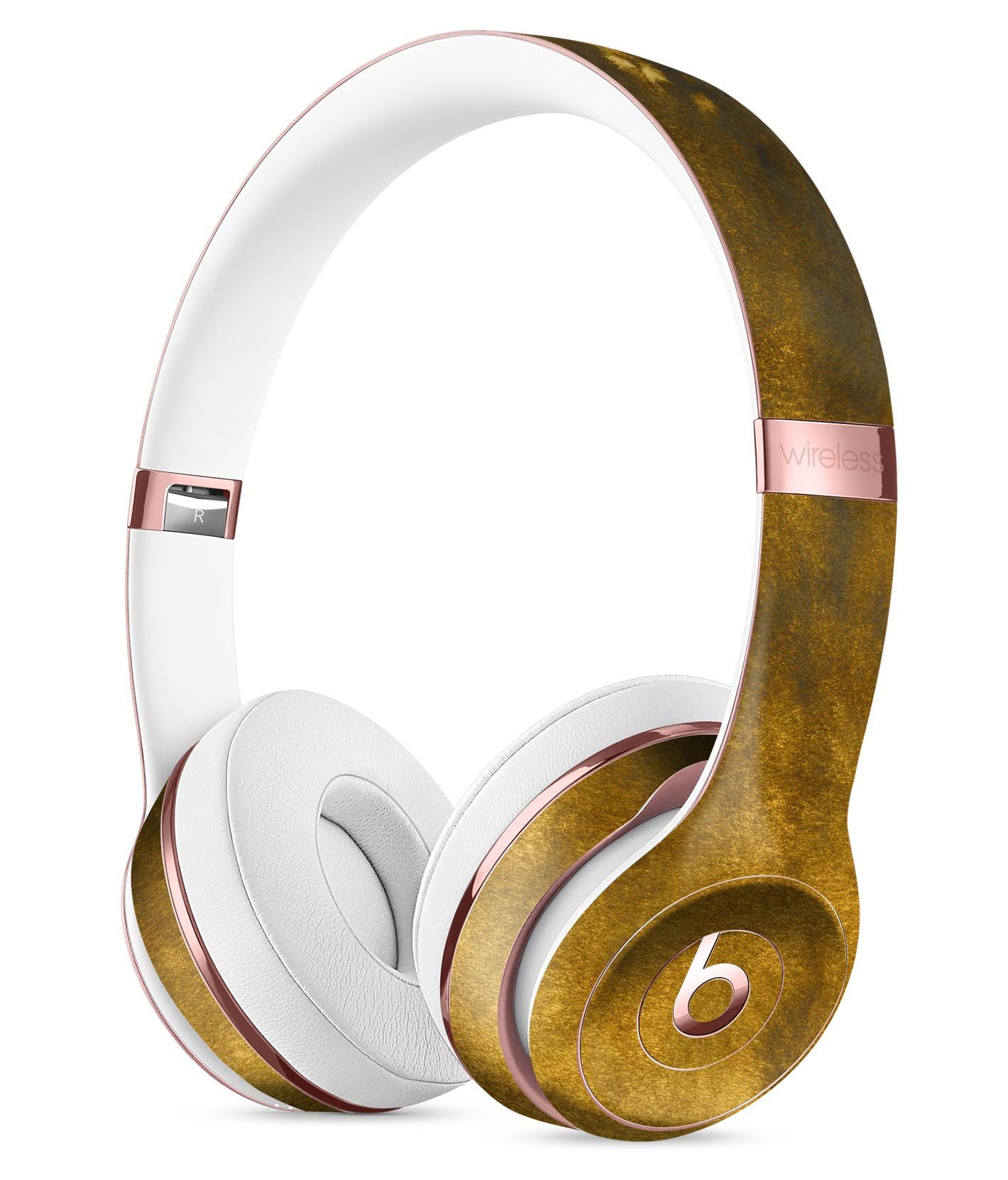 Fading Golden Fire Field V2 Full-Body Skin Kit for Beats by Dre Solo 3 Wireless Headphones, showcasing vibrant colors and sleek design.