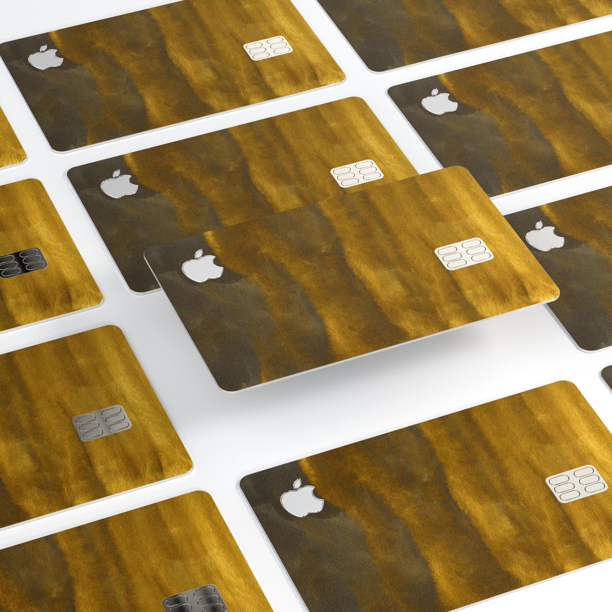 Fading Golden Ridges decal skin-kit for Apple Card, showcasing premium vinyl design with a stylish finish.