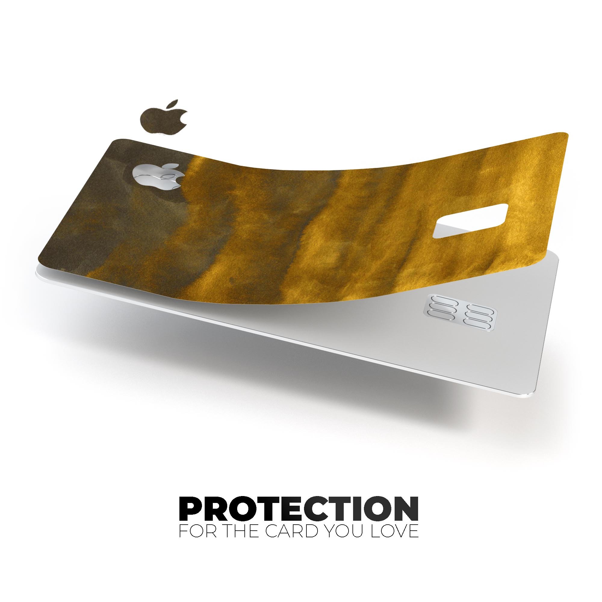 Fading Golden Ridges decal skin-kit for Apple Card, showcasing premium vinyl design with a stylish finish.