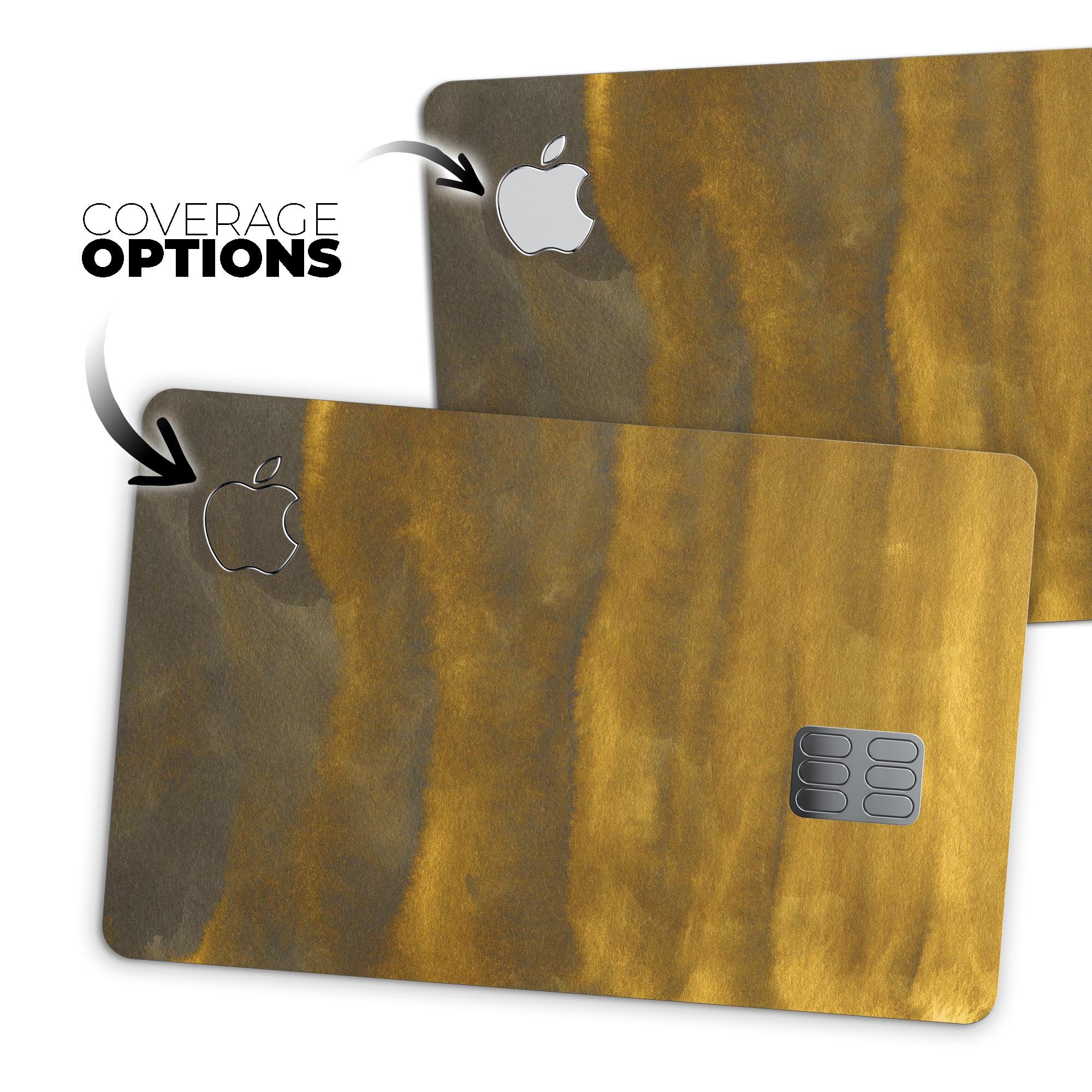 Fading Golden Ridges decal skin-kit for Apple Card, showcasing premium vinyl design with a stylish finish.