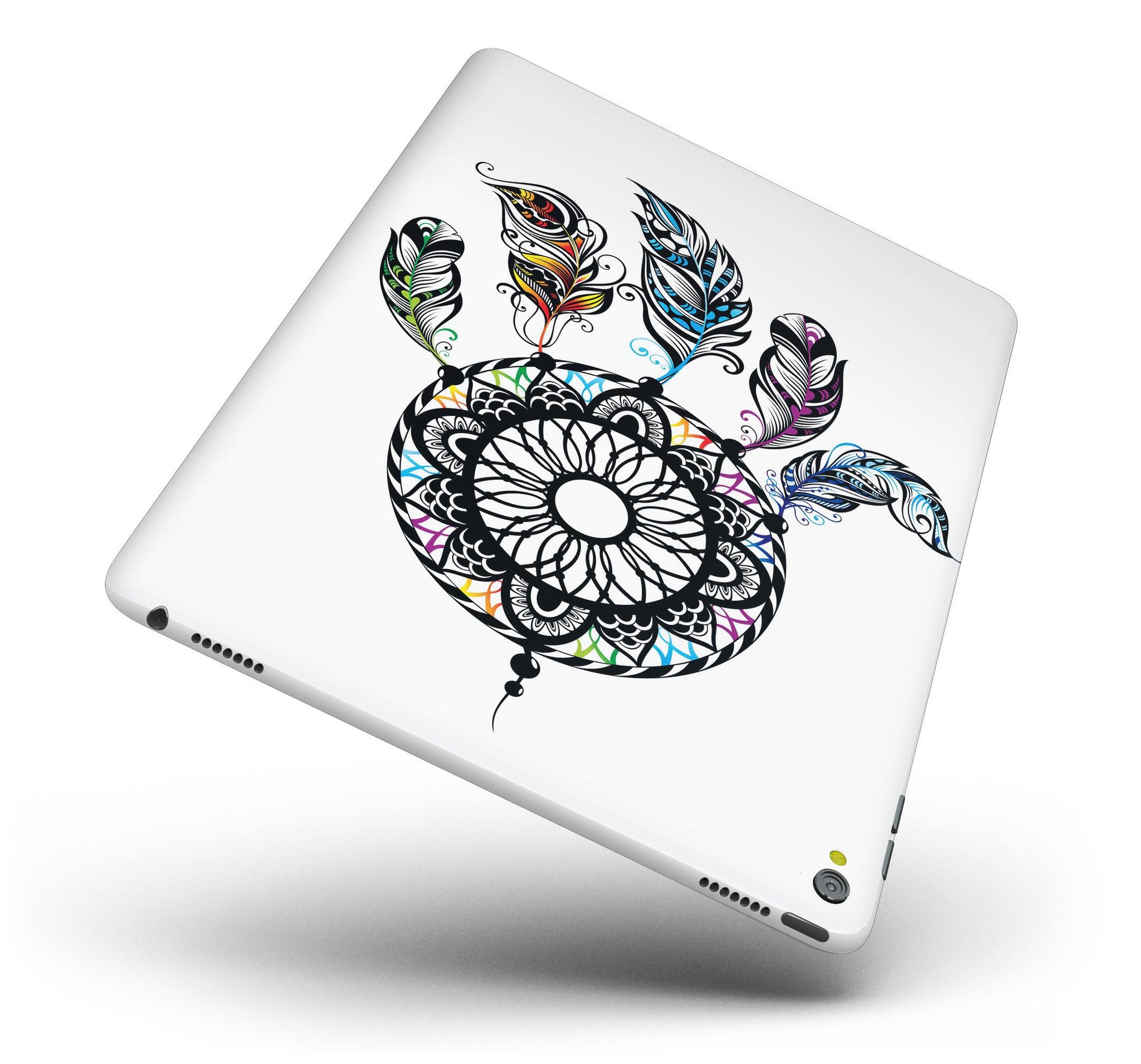 Fancy Dreamcatcher Full Body Skin for iPad Pro, showcasing vibrant colors and intricate design, fits both 9.7" and 12.9" models.