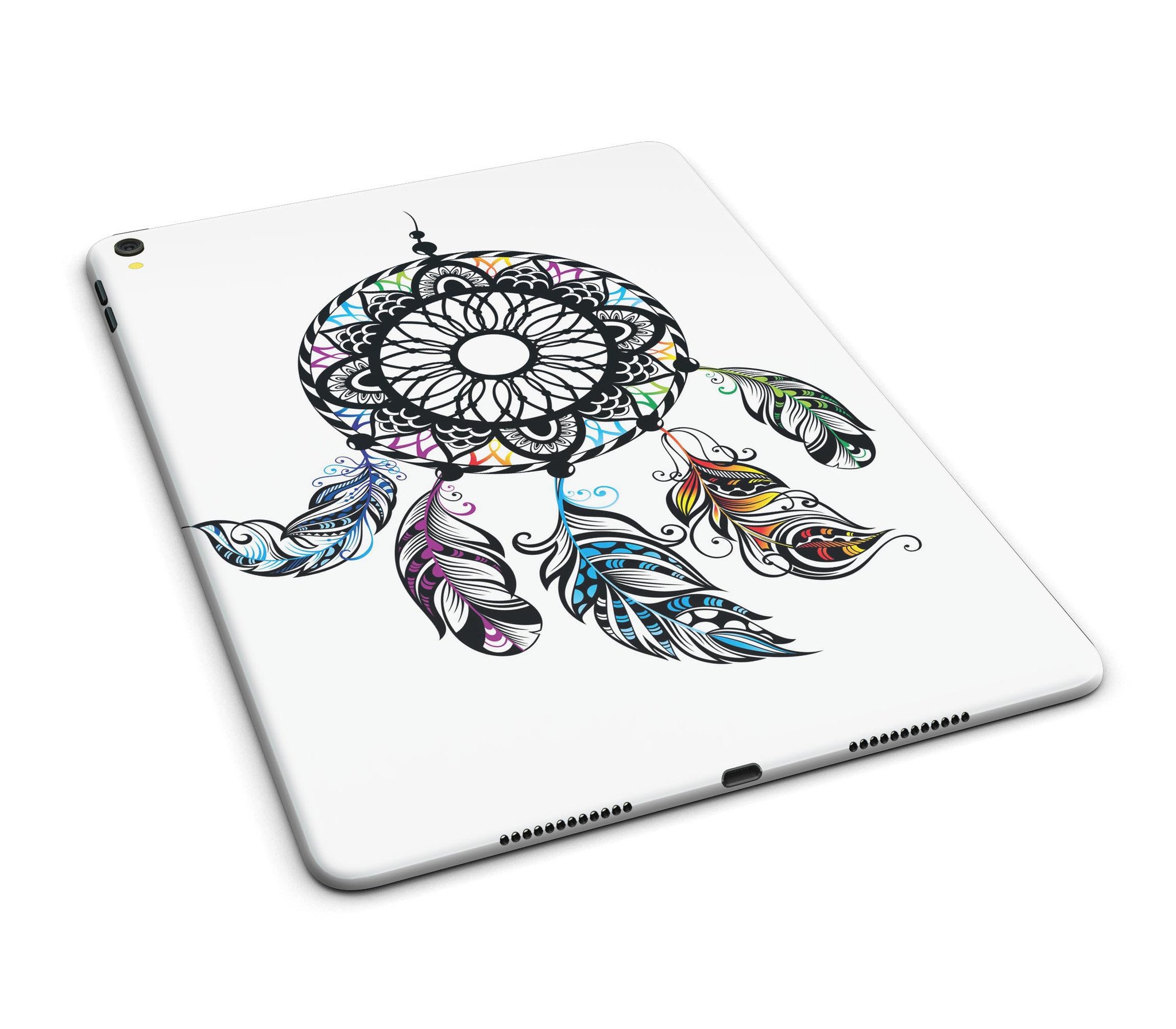 Fancy Dreamcatcher Full Body Skin for iPad Pro, showcasing vibrant colors and intricate design, fits both 9.7" and 12.9" models.