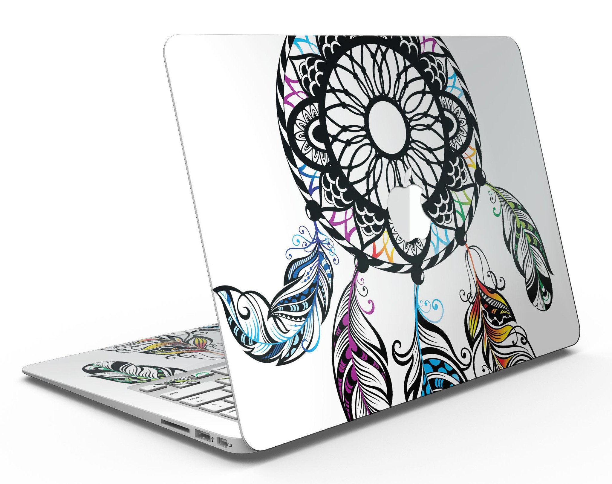 Fancy Dreamcatcher MacBook Air Skin Kit showcasing vibrant design and premium vinyl material.