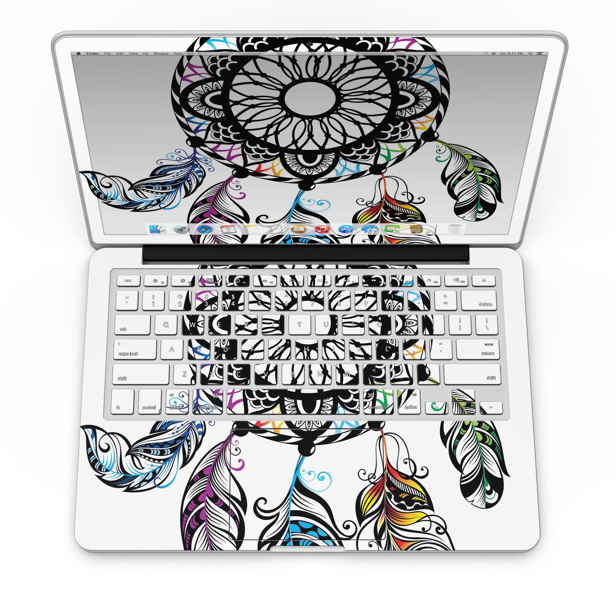 Fancy Dreamcatcher skin for MacBook Pro with Retina Display, showcasing vibrant design and premium vinyl material.