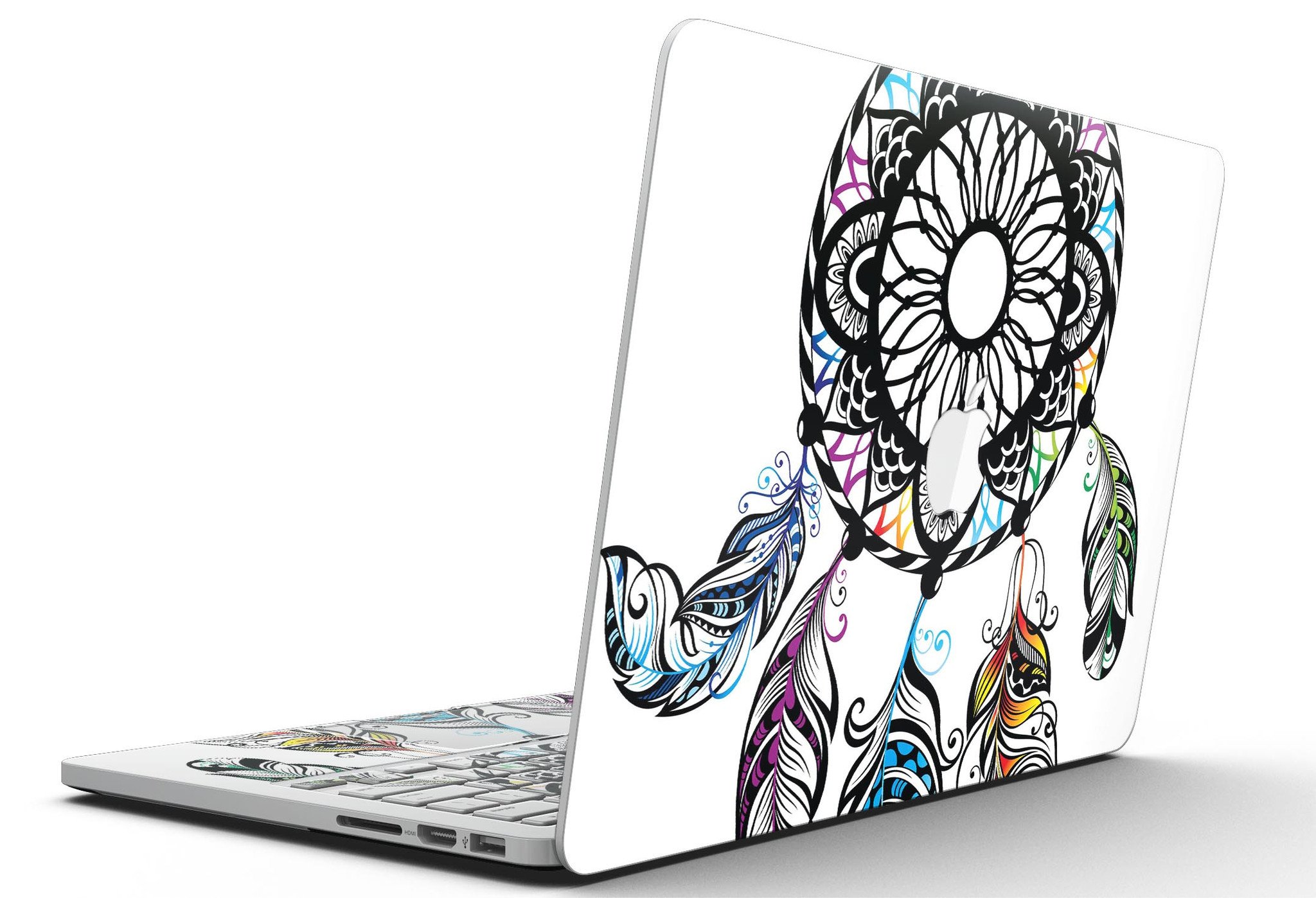 Fancy Dreamcatcher skin for MacBook Pro with Retina Display, showcasing vibrant design and premium vinyl material.