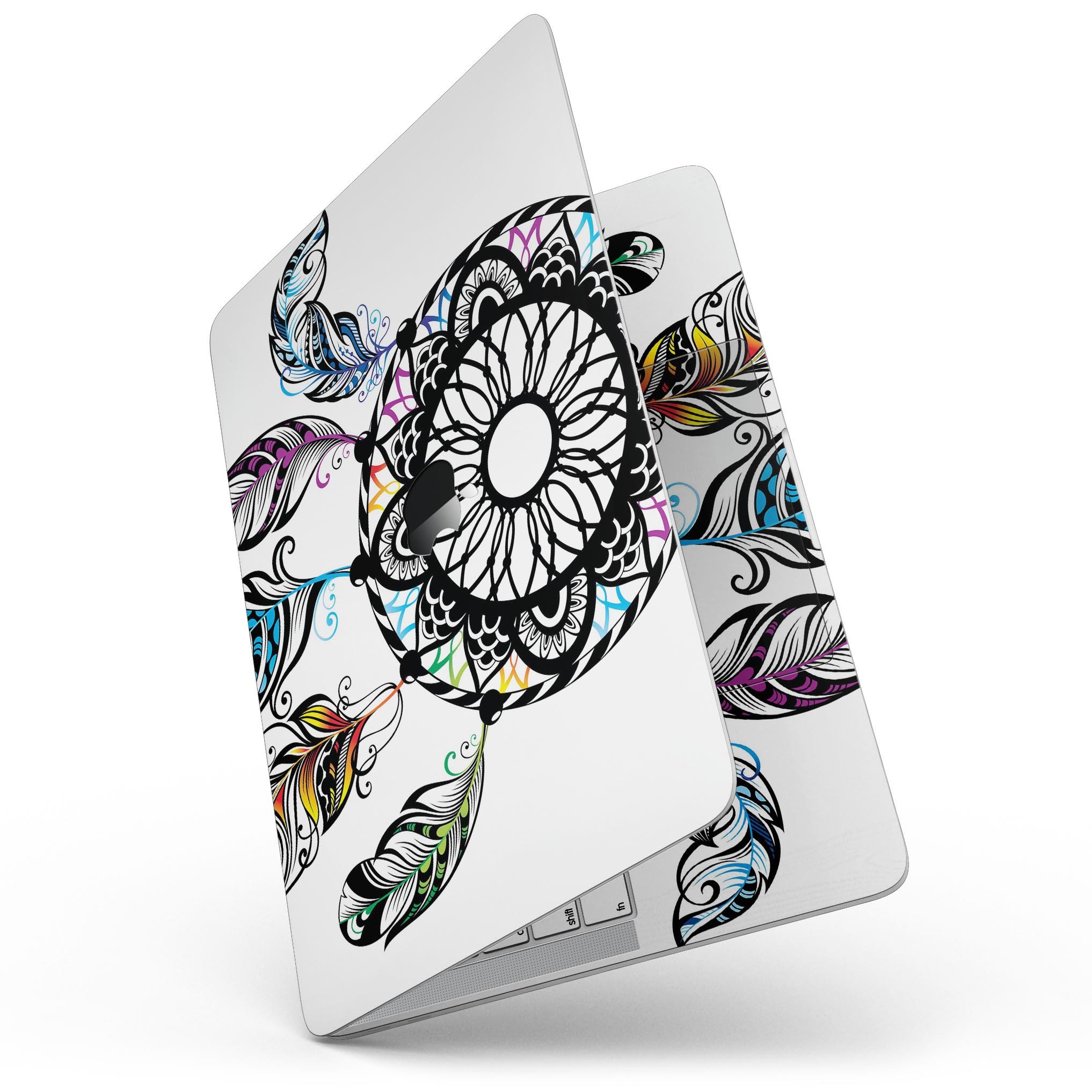 Fancy Dreamcatcher skin kit for MacBook Pro with Touch Bar, showcasing vibrant design and premium vinyl material.