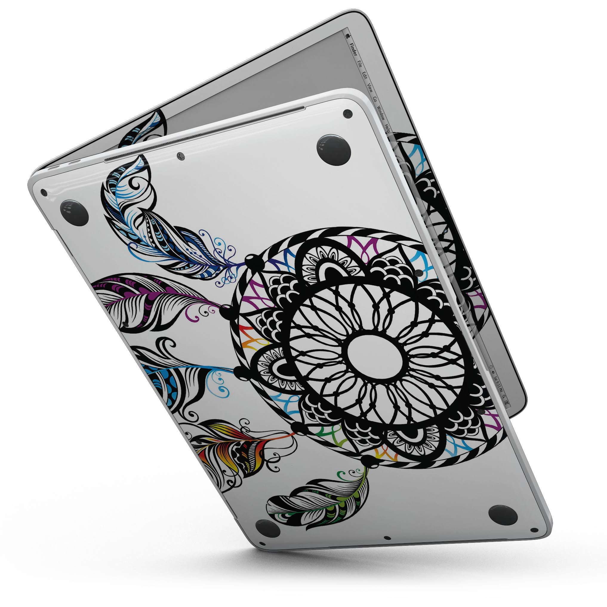 Fancy Dreamcatcher skin kit for MacBook Pro with Touch Bar, showcasing vibrant design and premium vinyl material.