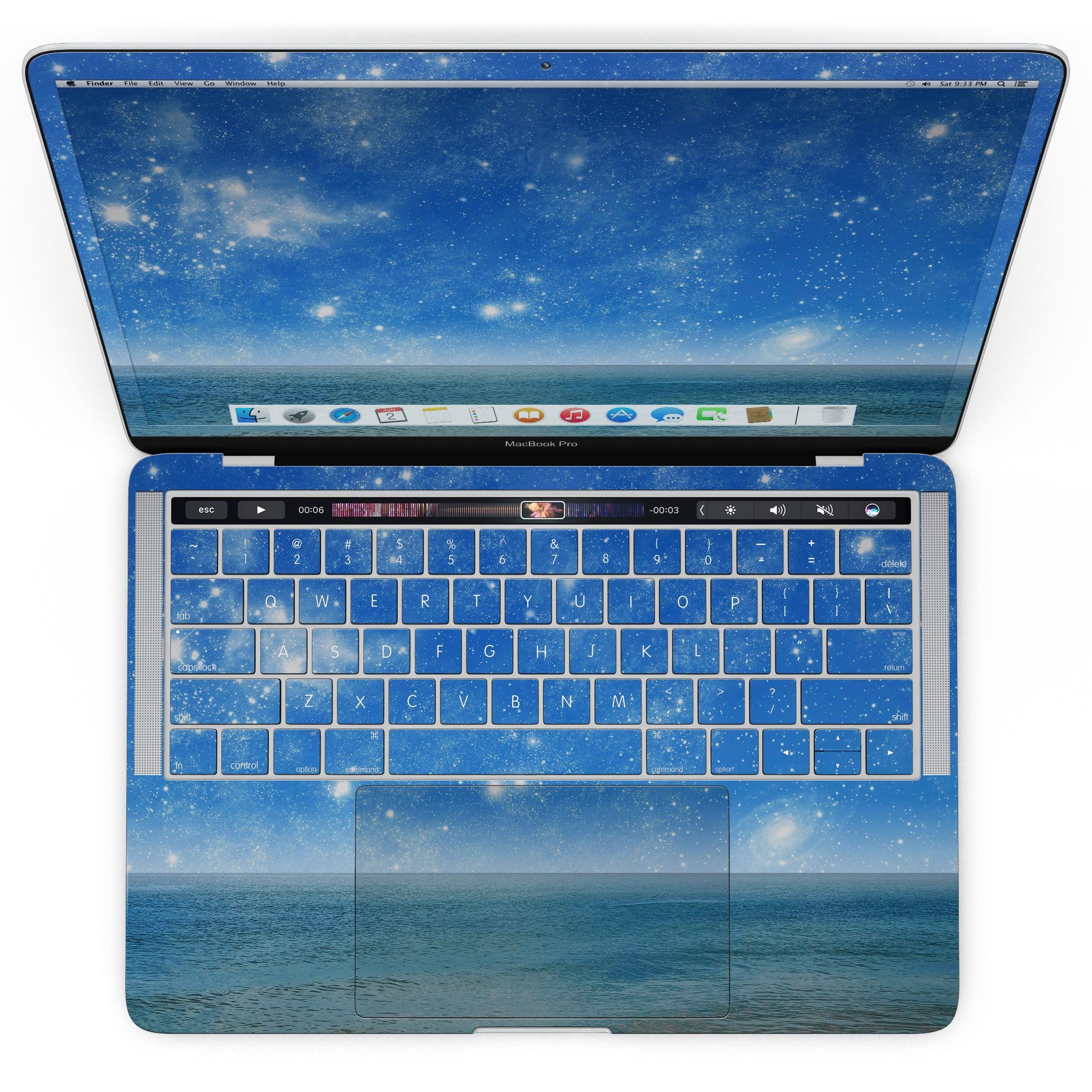 Fantasy Fantasea skin kit for MacBook Pro with Touch Bar, showcasing vibrant design and premium vinyl material.