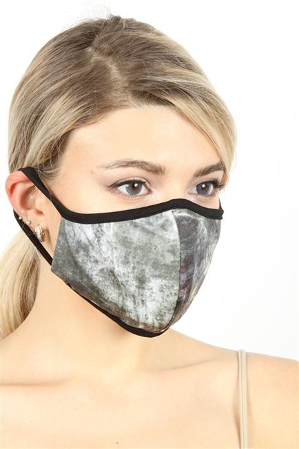 Fashion Mask 101-TD2 featuring a vibrant tie-dye design, double-layered for protection, with adjustable ear loops for a comfortable fit.