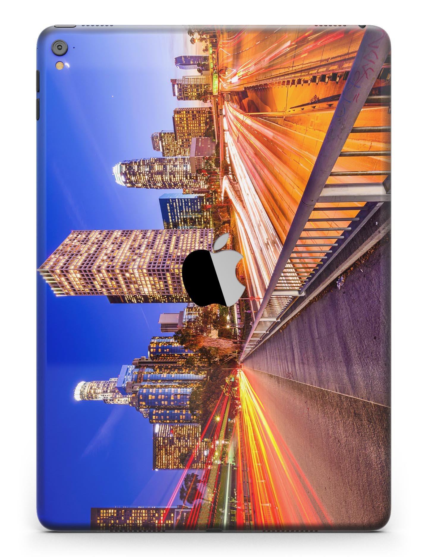 Fast City Life Full Body Skin for iPad Pro, showcasing its sleek design and premium vinyl material.