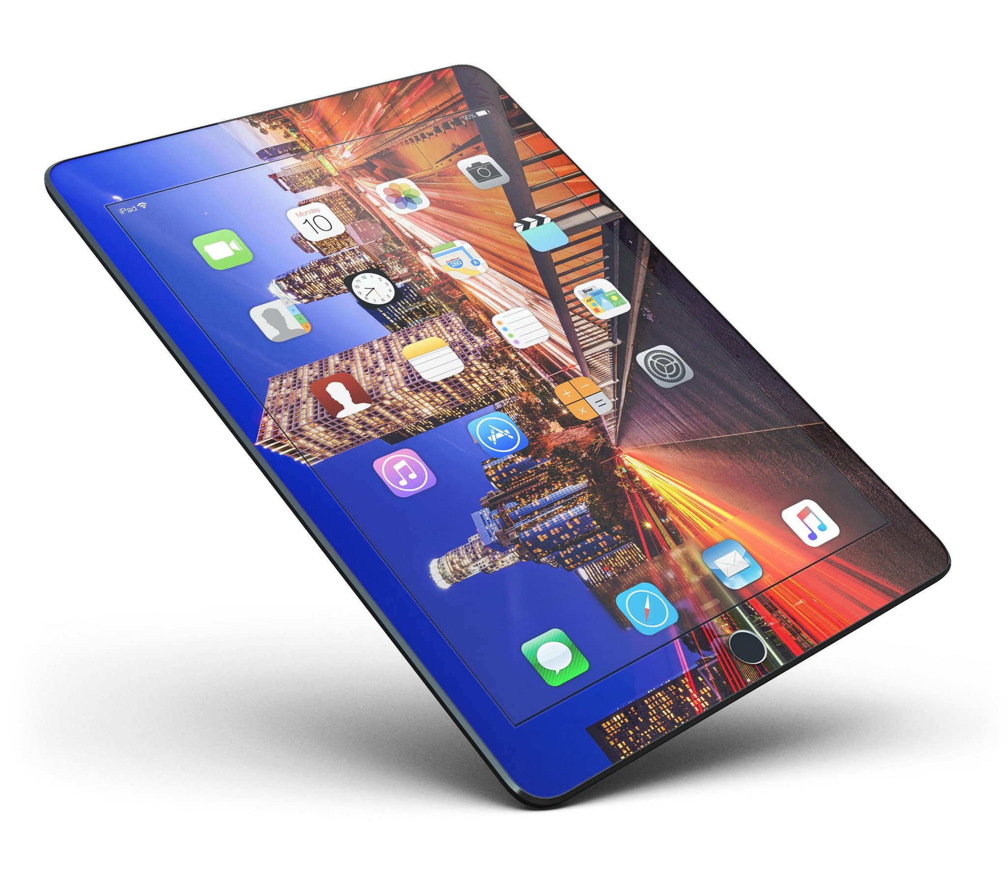 Fast City Life Full Body Skin for iPad Pro, showcasing its sleek design and premium vinyl material.