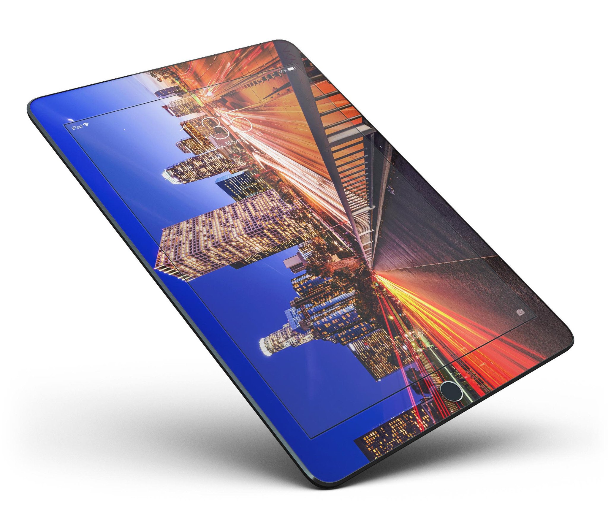 Fast City Life Full Body Skin for iPad Pro, showcasing its sleek design and premium vinyl material.