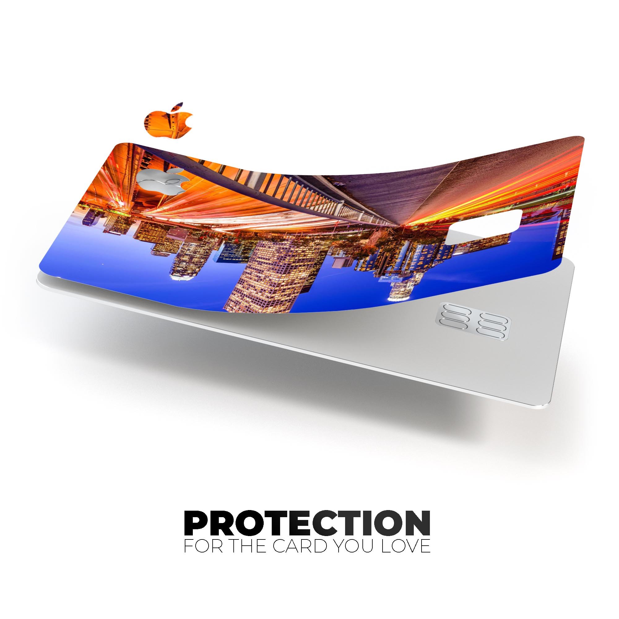 Fast City Life Premium Protective Decal Skin-Kit for Apple Card, showcasing its sleek design and protective features.