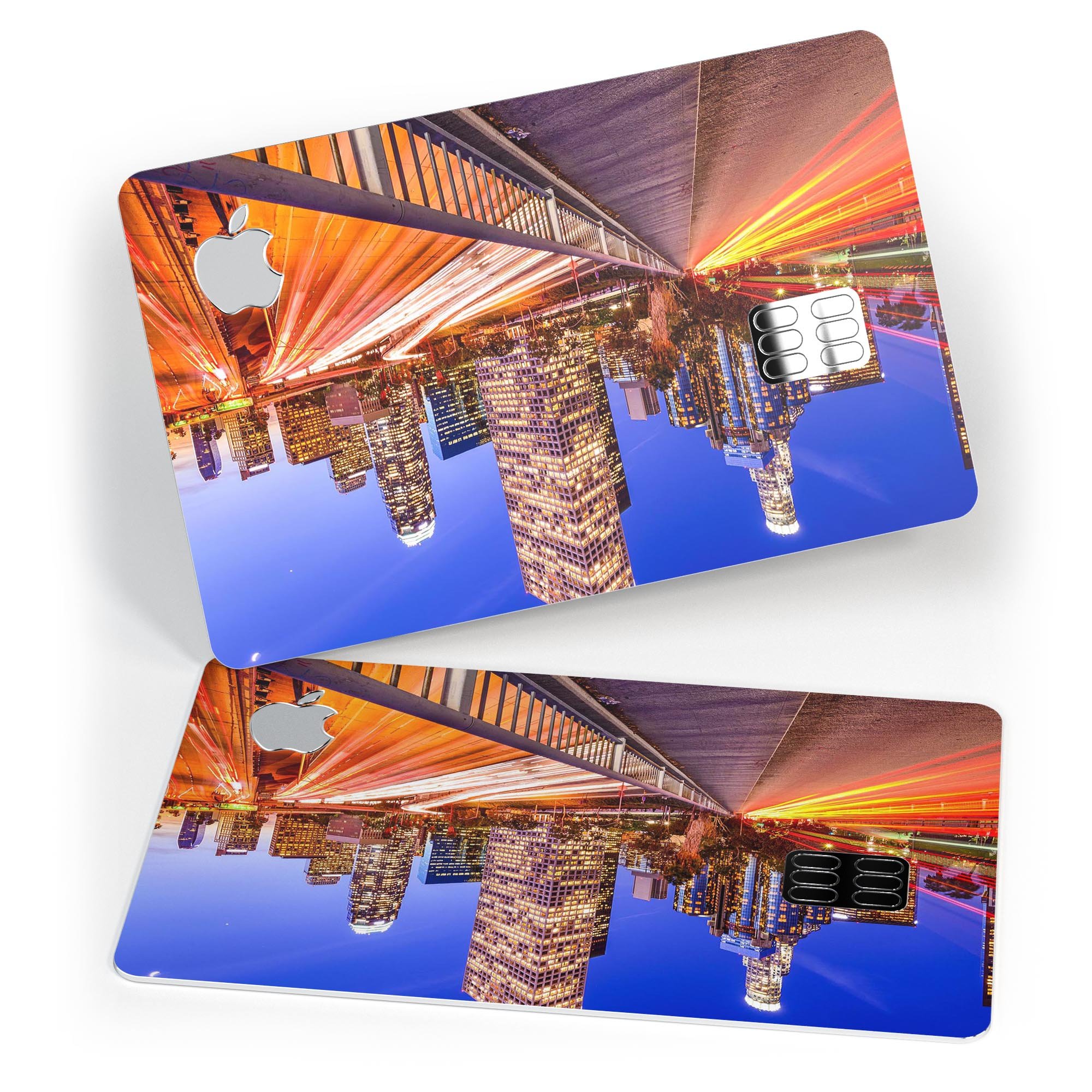 Fast City Life Premium Protective Decal Skin-Kit for Apple Card, showcasing its sleek design and protective features.