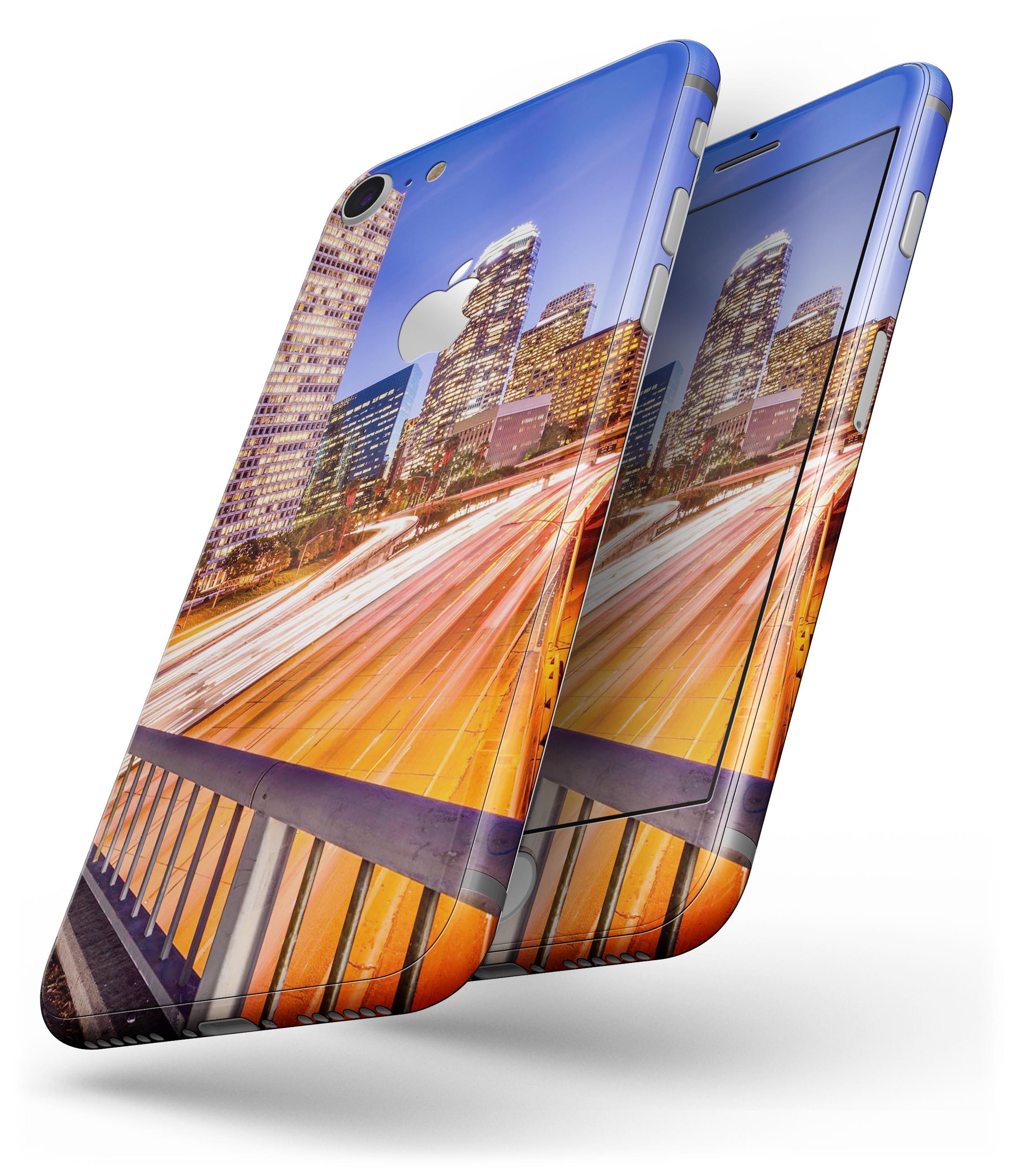 Fast City Life Skin-kit for iPhone 8 and 8 Plus, showcasing vibrant design and premium vinyl material.