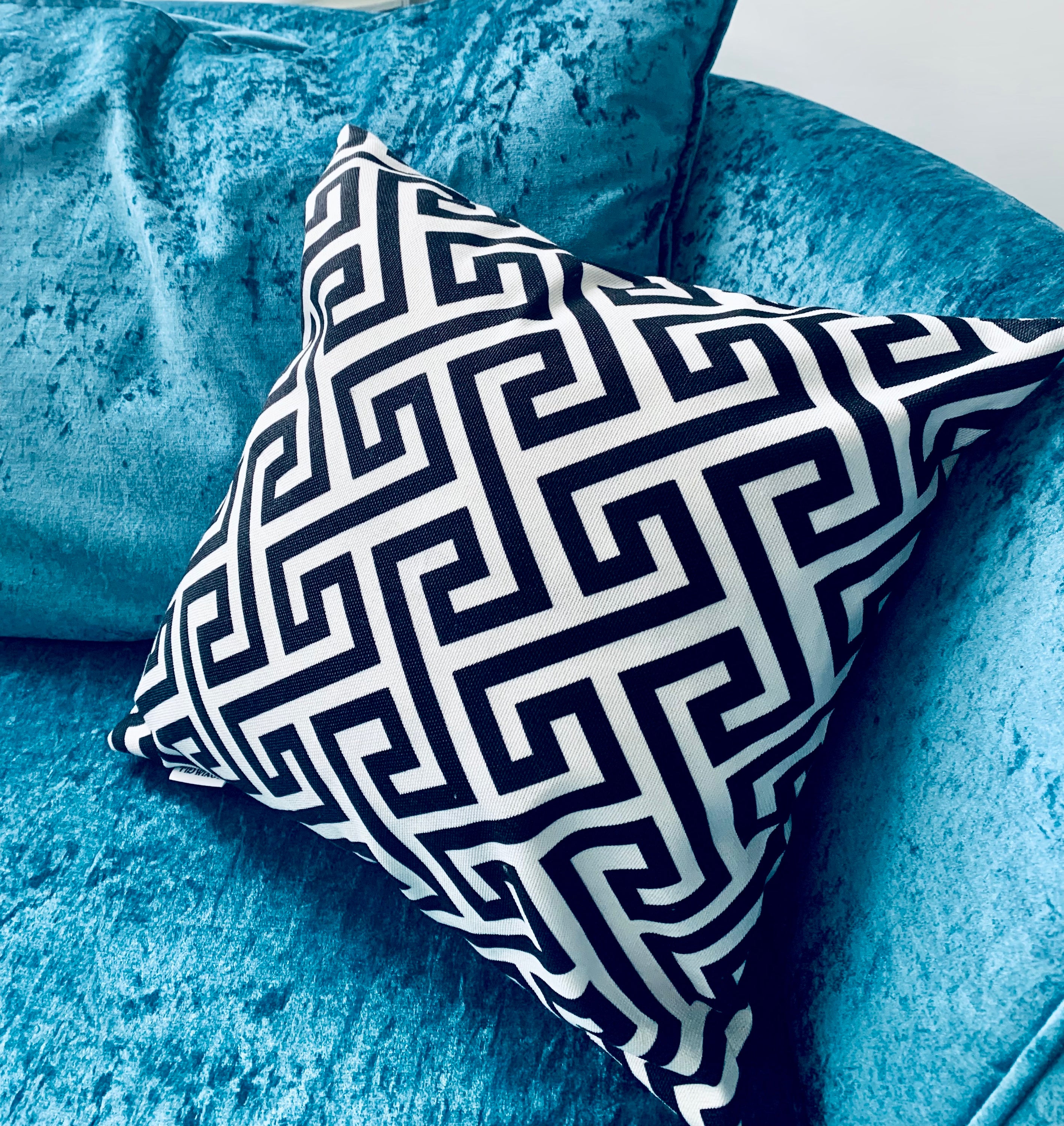 Faux Linen Geometric Cushion Cover featuring a stylish geometric pattern, perfect for modern home decor.