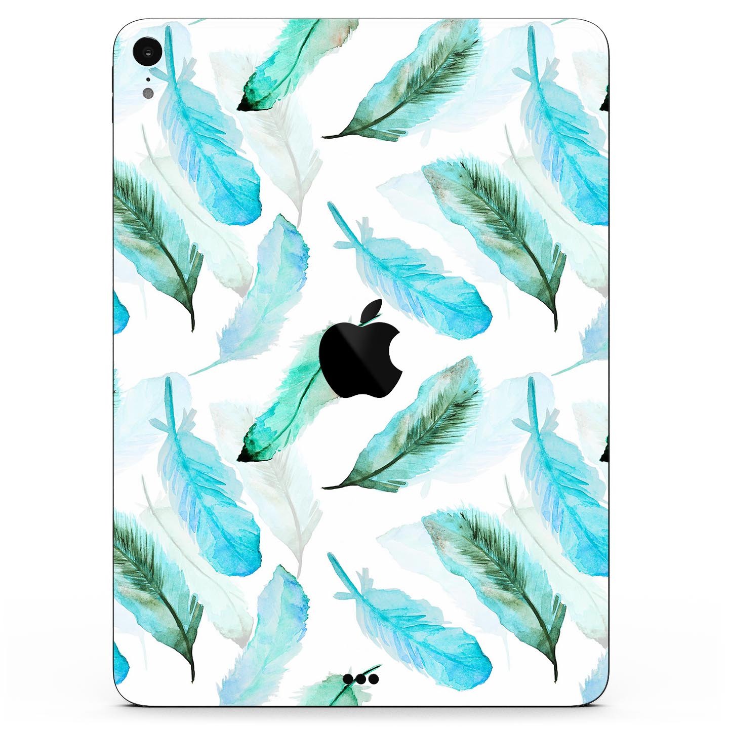 Feathery Watercolor skin decal for Apple iPad Pro, showcasing vibrant colors and a sleek design, providing full-body protection.