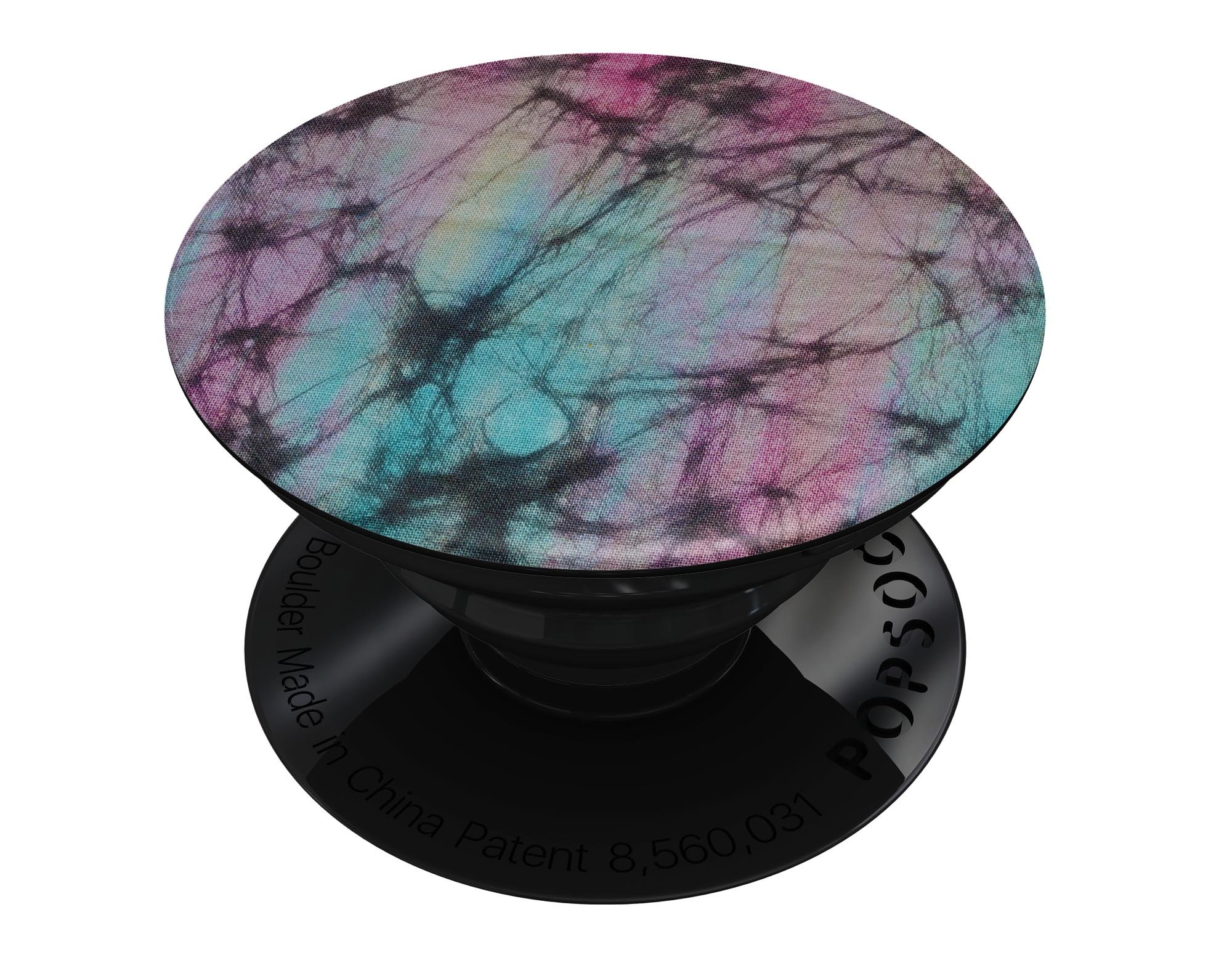 Fibrous Watercolor Skin Kit for PopSockets, showcasing vibrant colors and a premium vinyl finish.