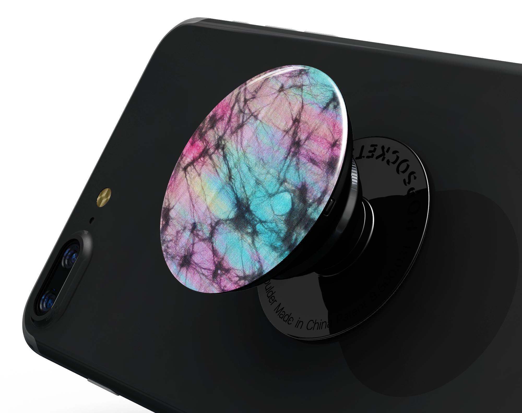 Fibrous Watercolor Skin Kit for PopSockets, showcasing vibrant colors and a premium vinyl finish.