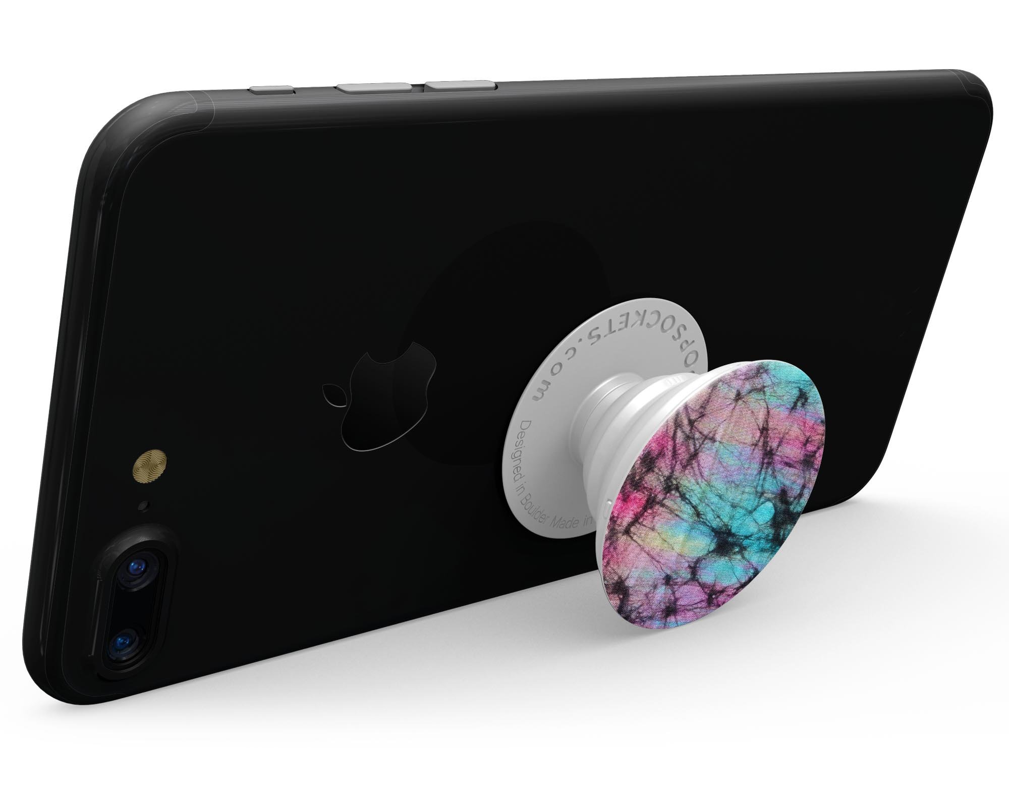 Fibrous Watercolor Skin Kit for PopSockets, showcasing vibrant colors and a premium vinyl finish.