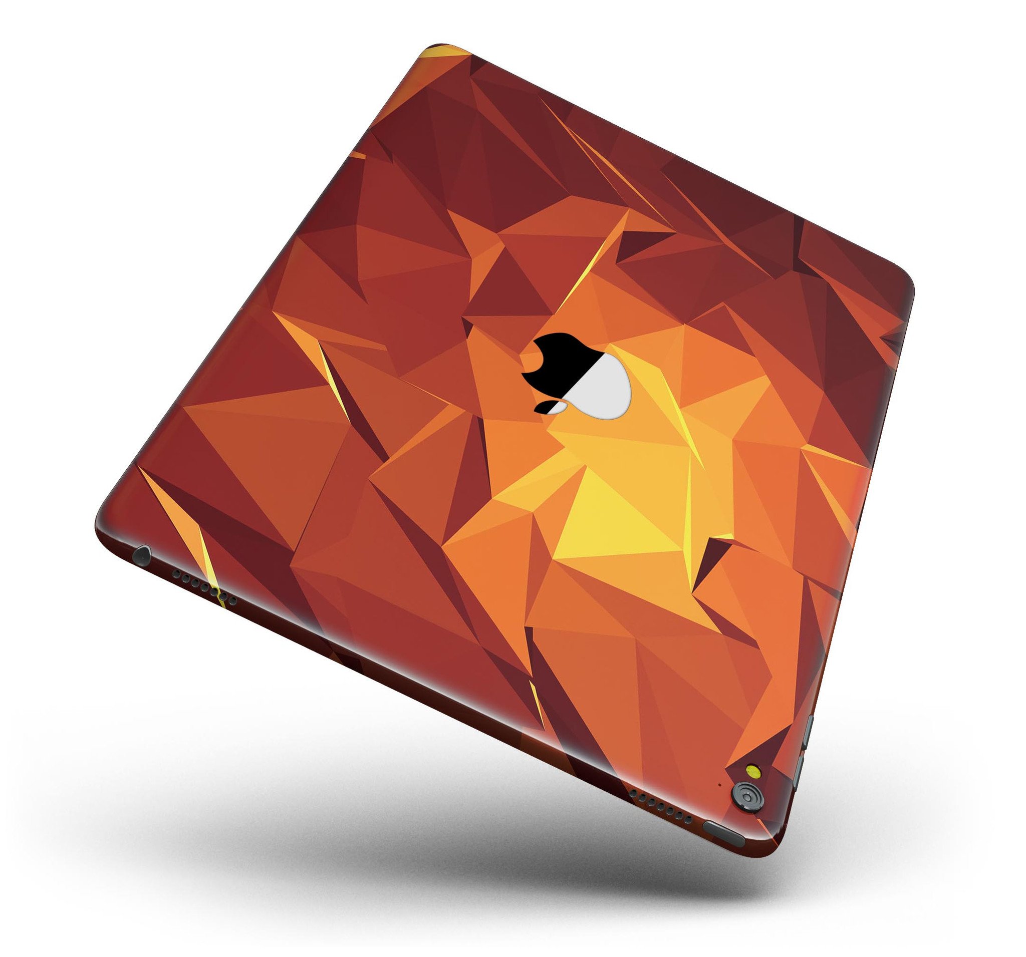 Fiery Abstract Geometric Shapes Full Body Skin for iPad Pro, showcasing vibrant colors and geometric patterns.