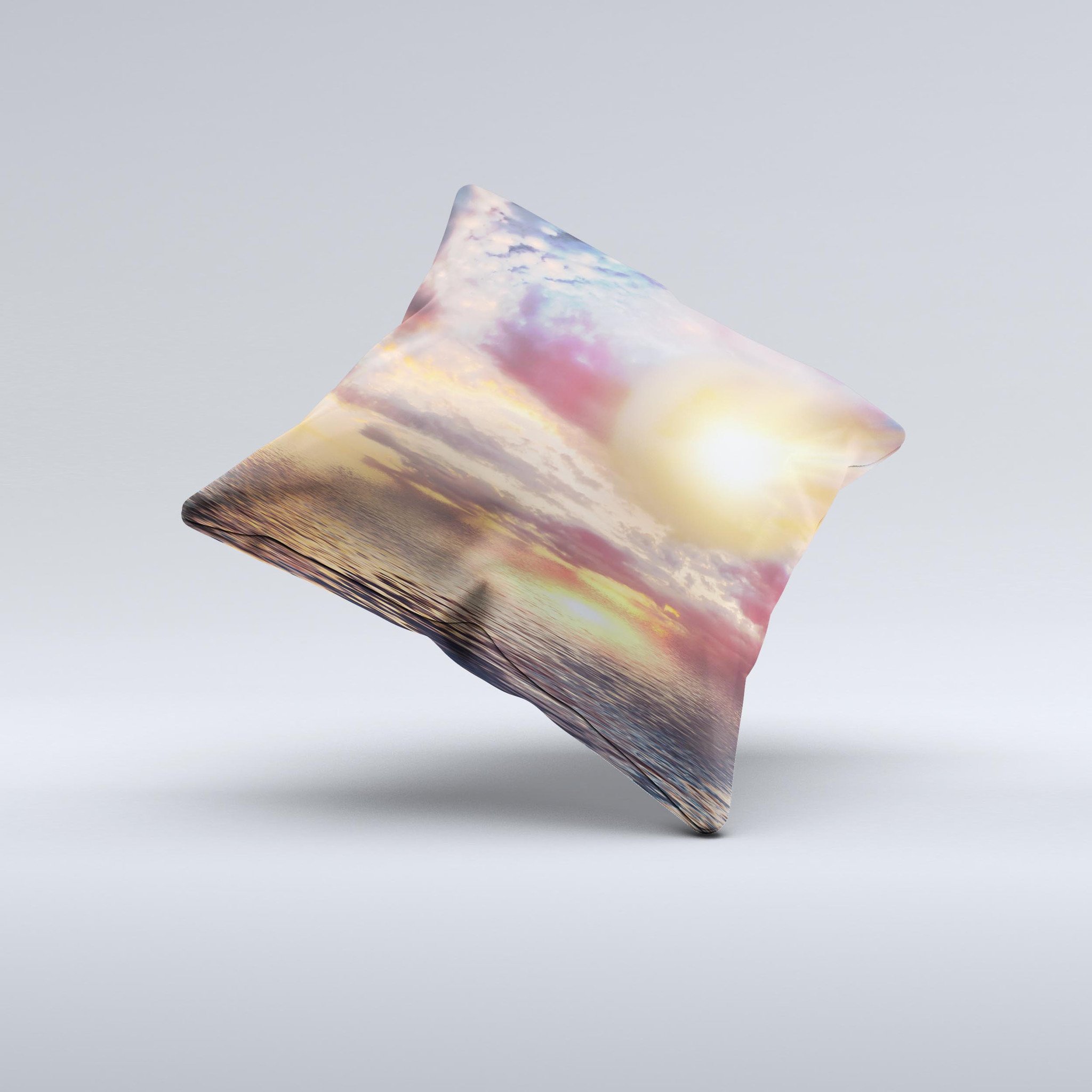 Fiery Meteorite Ink-Fuzed Decorative Throw Pillow showcasing vibrant colors and unique design, handcrafted in Virginia.