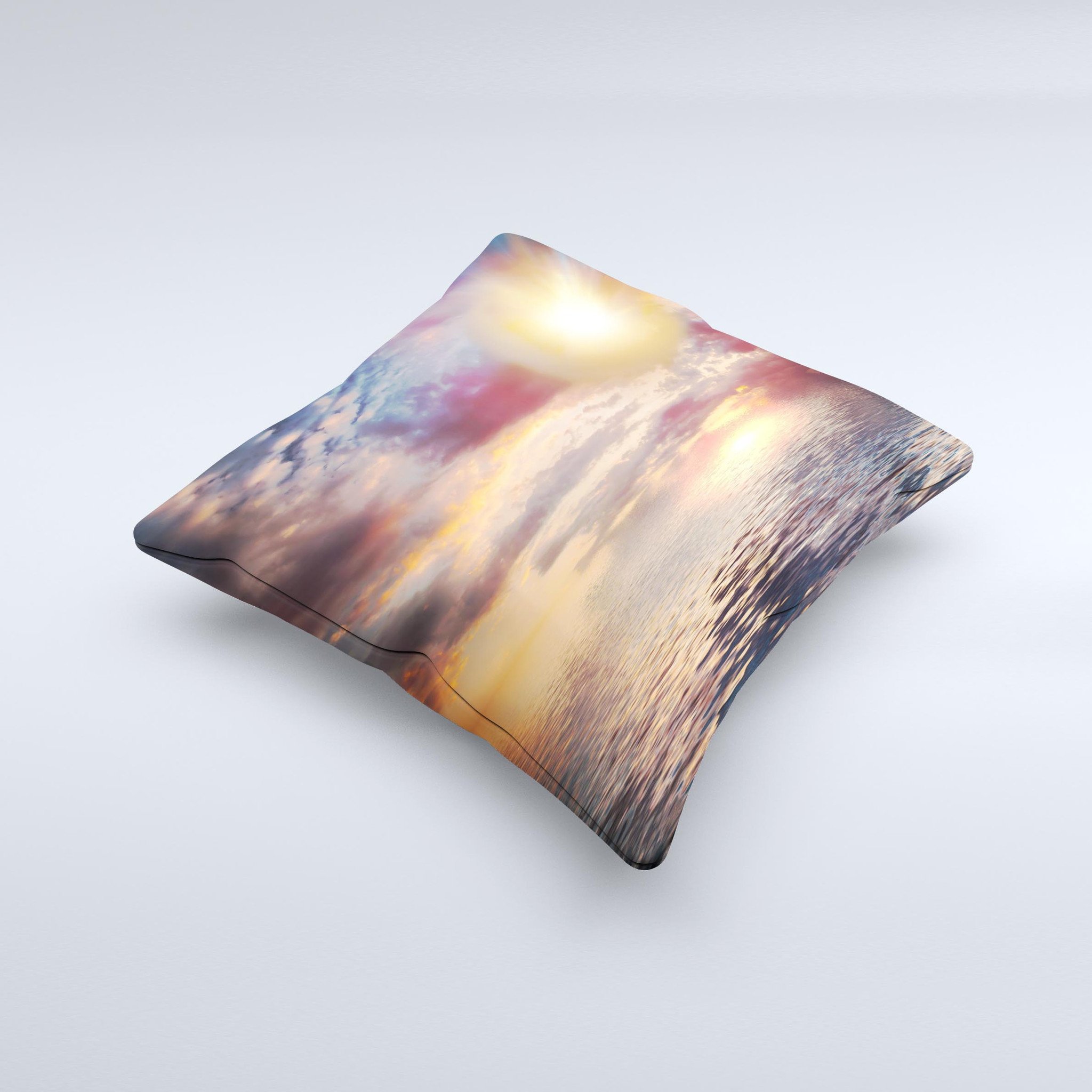 Fiery Meteorite Ink-Fuzed Decorative Throw Pillow showcasing vibrant colors and unique design, handcrafted in Virginia.