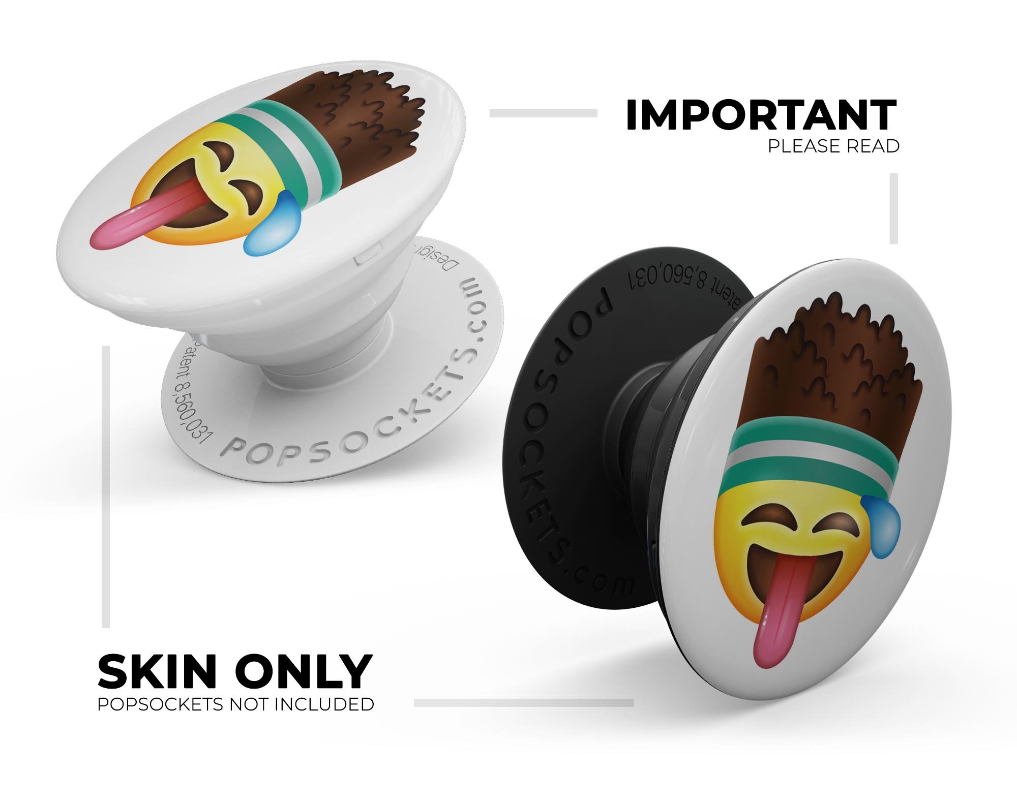 Fitness v1 Emoticon Emoji Skin Kit for PopSockets featuring vibrant emoticon designs on a premium vinyl material.