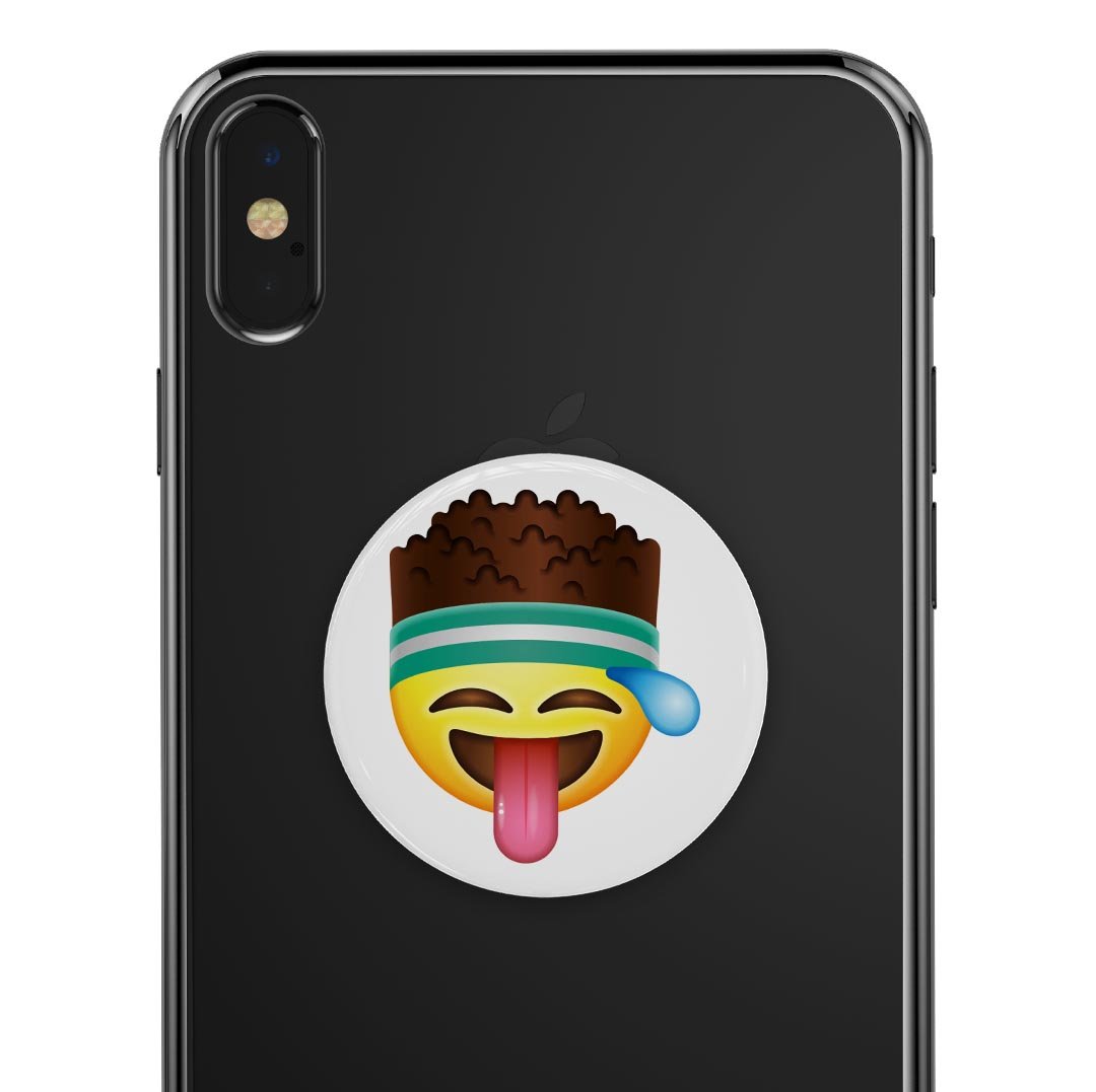 Fitness v1 Emoticon Emoji Skin Kit for PopSockets featuring vibrant emoticon designs on a premium vinyl material.