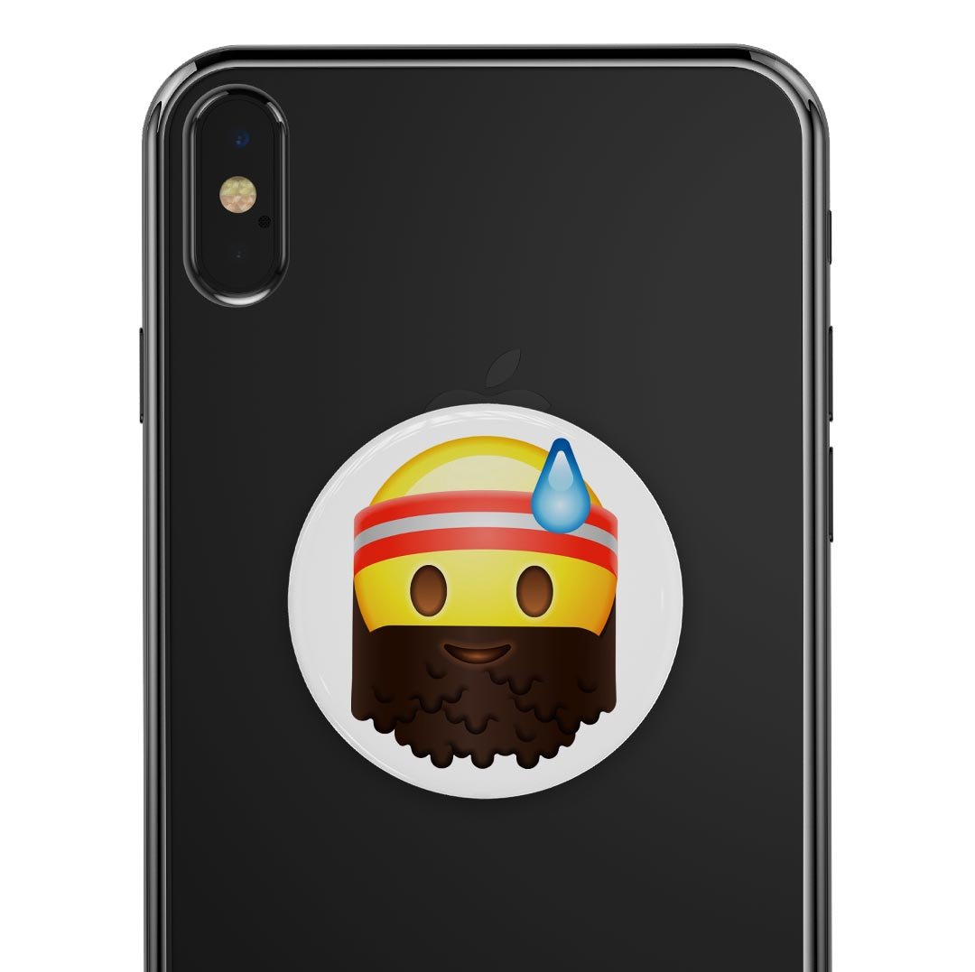 Fitness v2 Emoticon Emoji Skin Kit for PopSockets, showcasing vibrant emoticon designs on a smartphone grip.