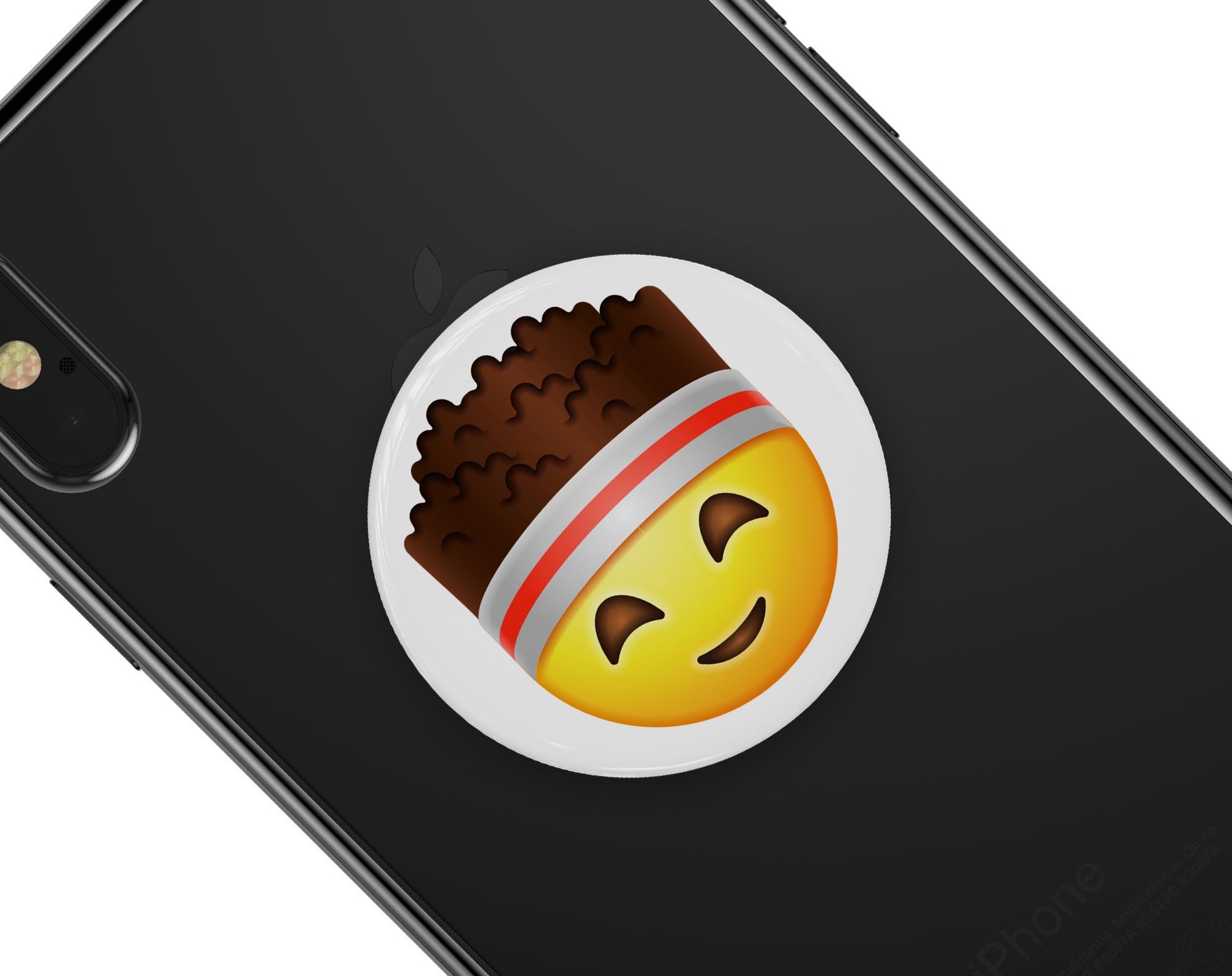 Fitness v3 Emoticon Emoji Skin Kit for PopSockets, showcasing vibrant emoticons on a durable vinyl surface.