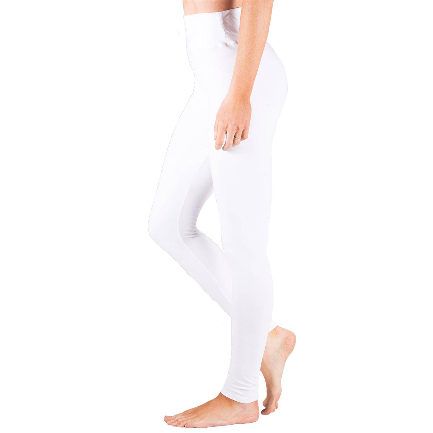 Flat Waist Soft Leggings featuring an extra tall waistband and soft fabric, ideal for everyday wear.