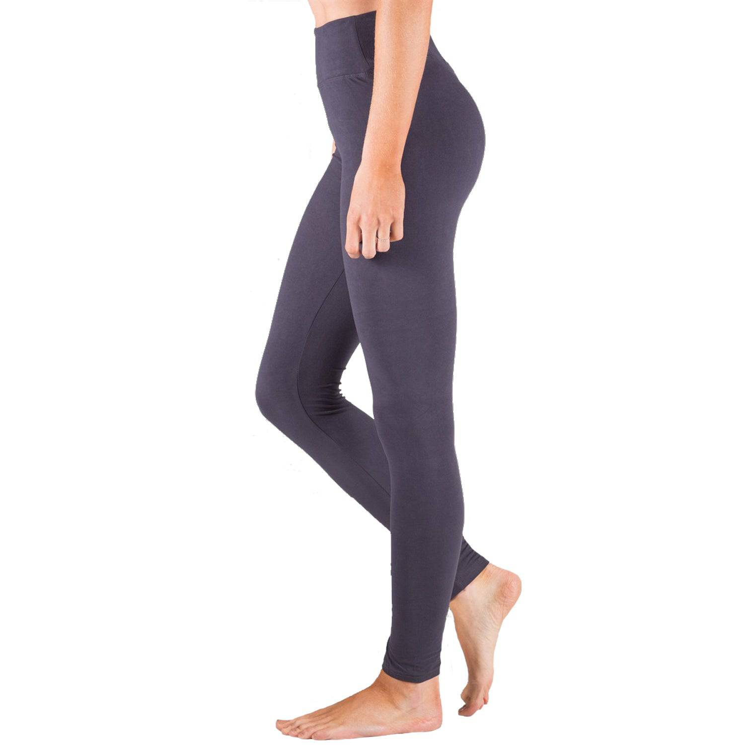 Flat Waist Soft Leggings featuring an extra tall waistband and soft fabric, ideal for everyday wear.