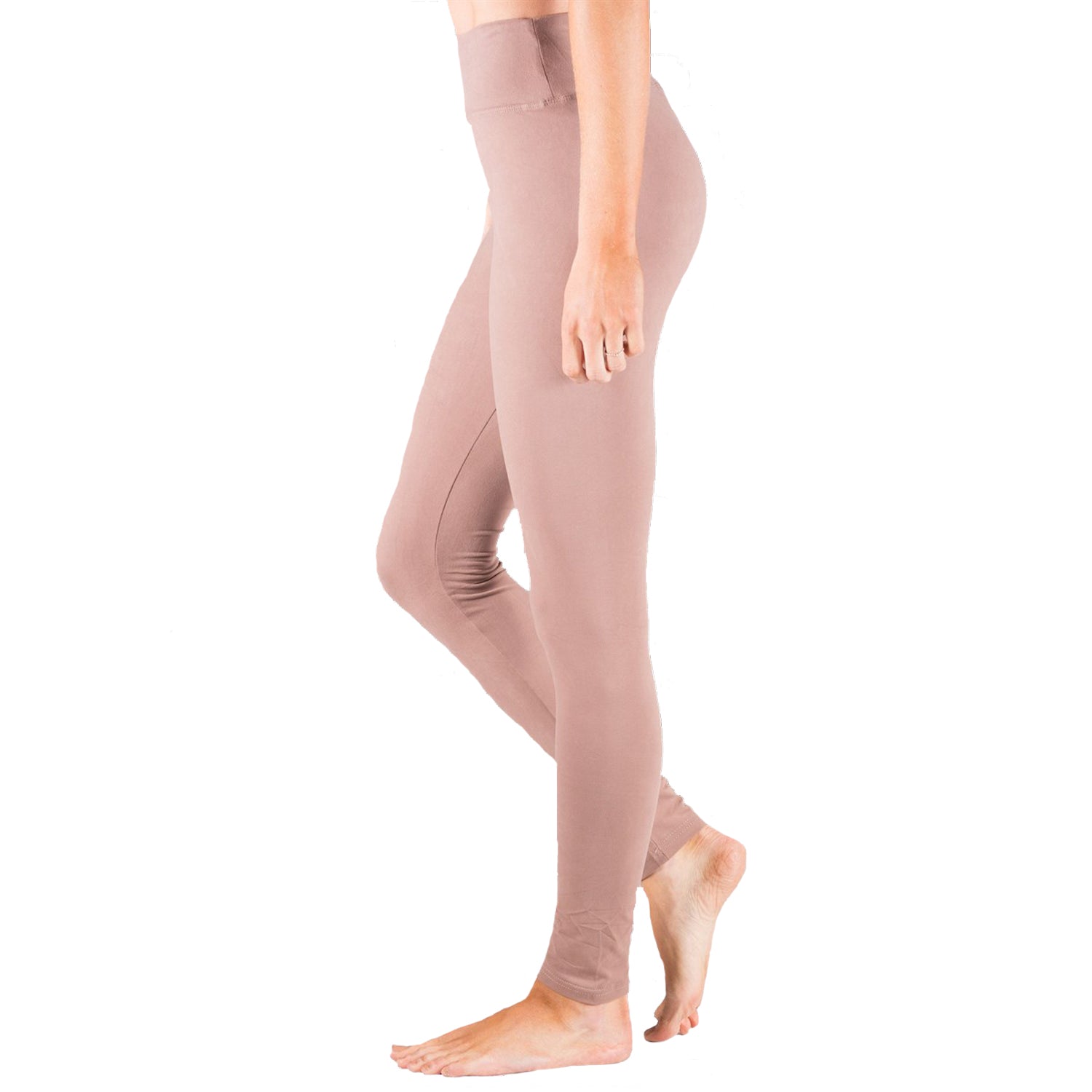 Flat Waist Soft Leggings featuring an extra tall waistband and soft fabric, ideal for everyday wear.