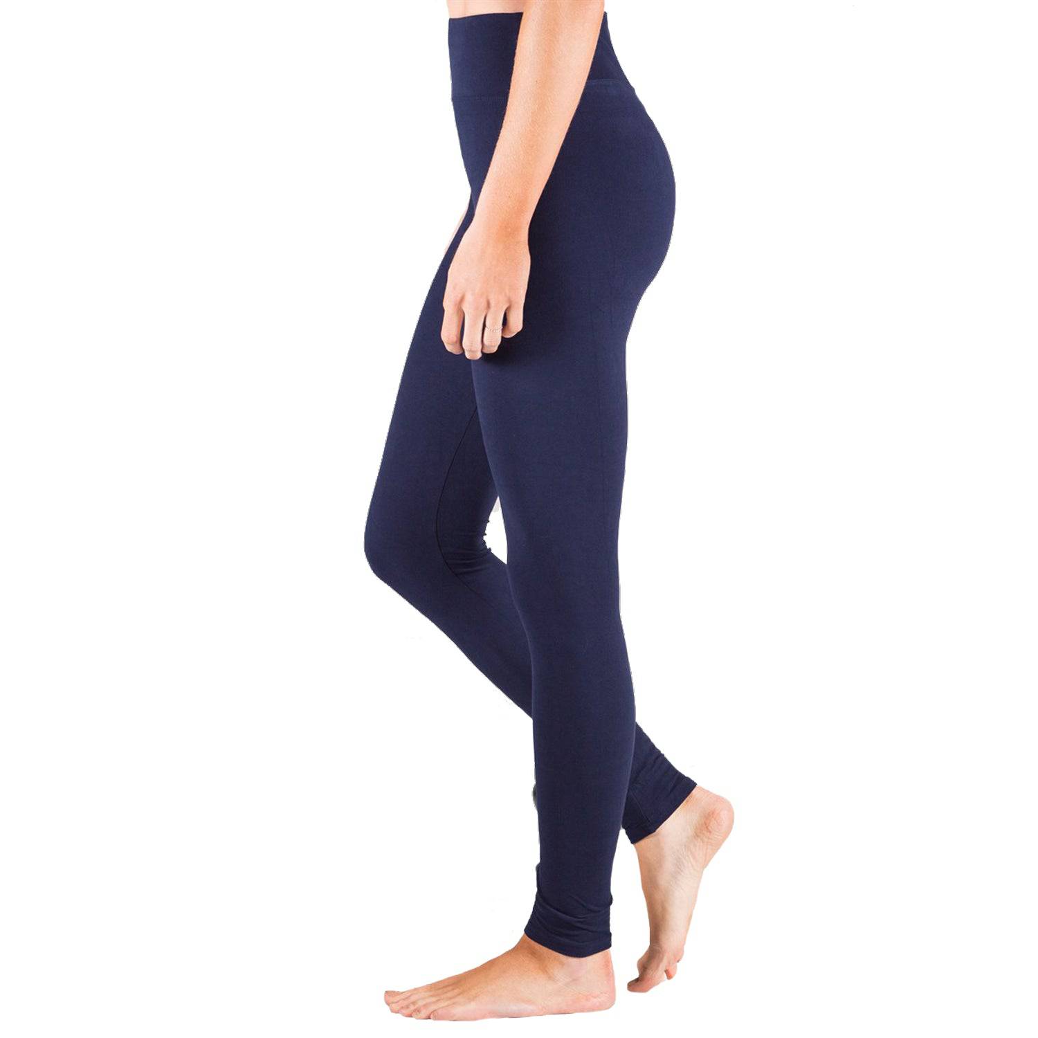 Flat Waist Soft Leggings featuring an extra tall waistband and soft fabric, ideal for everyday wear.