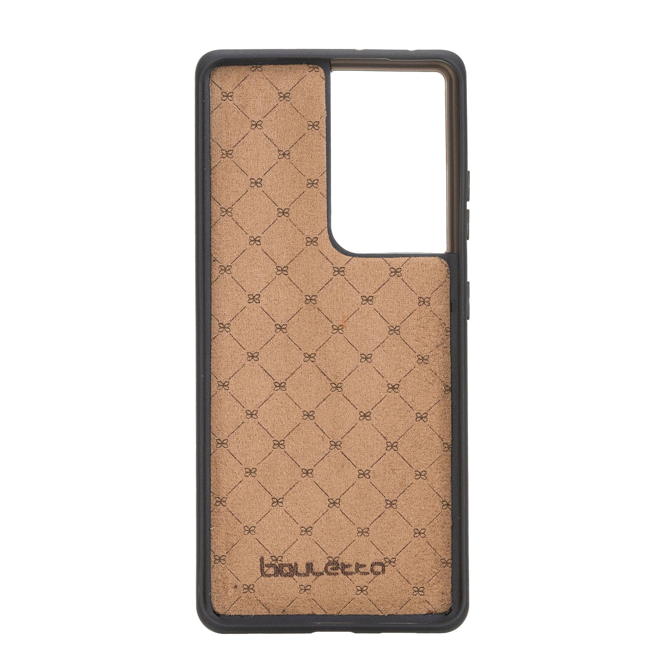 Flex Cover Back Leather Case for Samsung Galaxy S21 Series, showcasing genuine leather craftsmanship and flexible design.