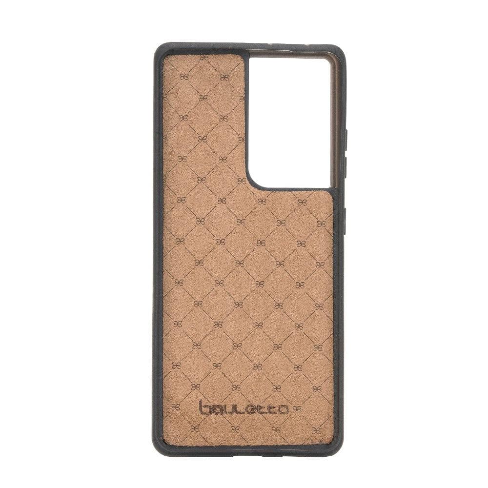 Flex Cover Back Leather Case for Samsung Galaxy S21 Series, showcasing genuine leather craftsmanship and flexible design.