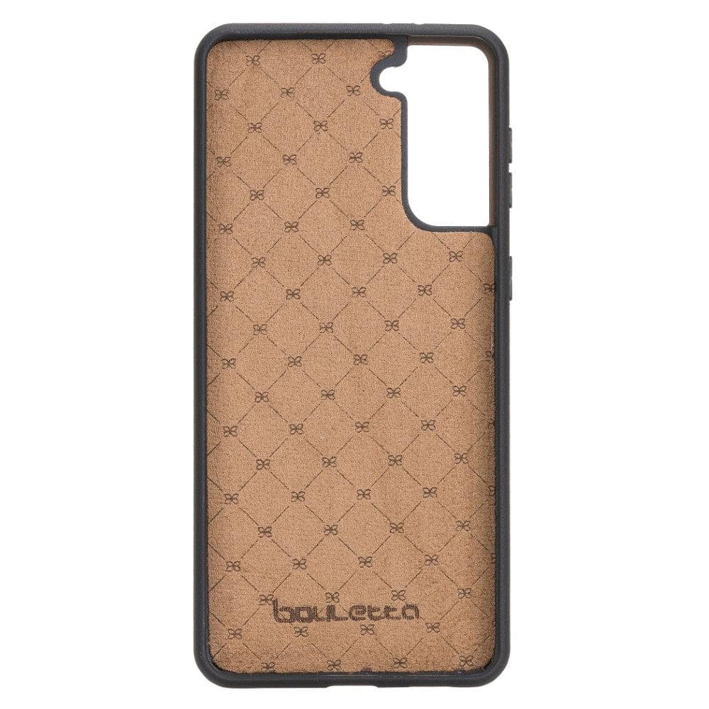 Flex Cover Back Leather Case for Samsung Galaxy S21 Series, showcasing genuine leather craftsmanship and flexible design.