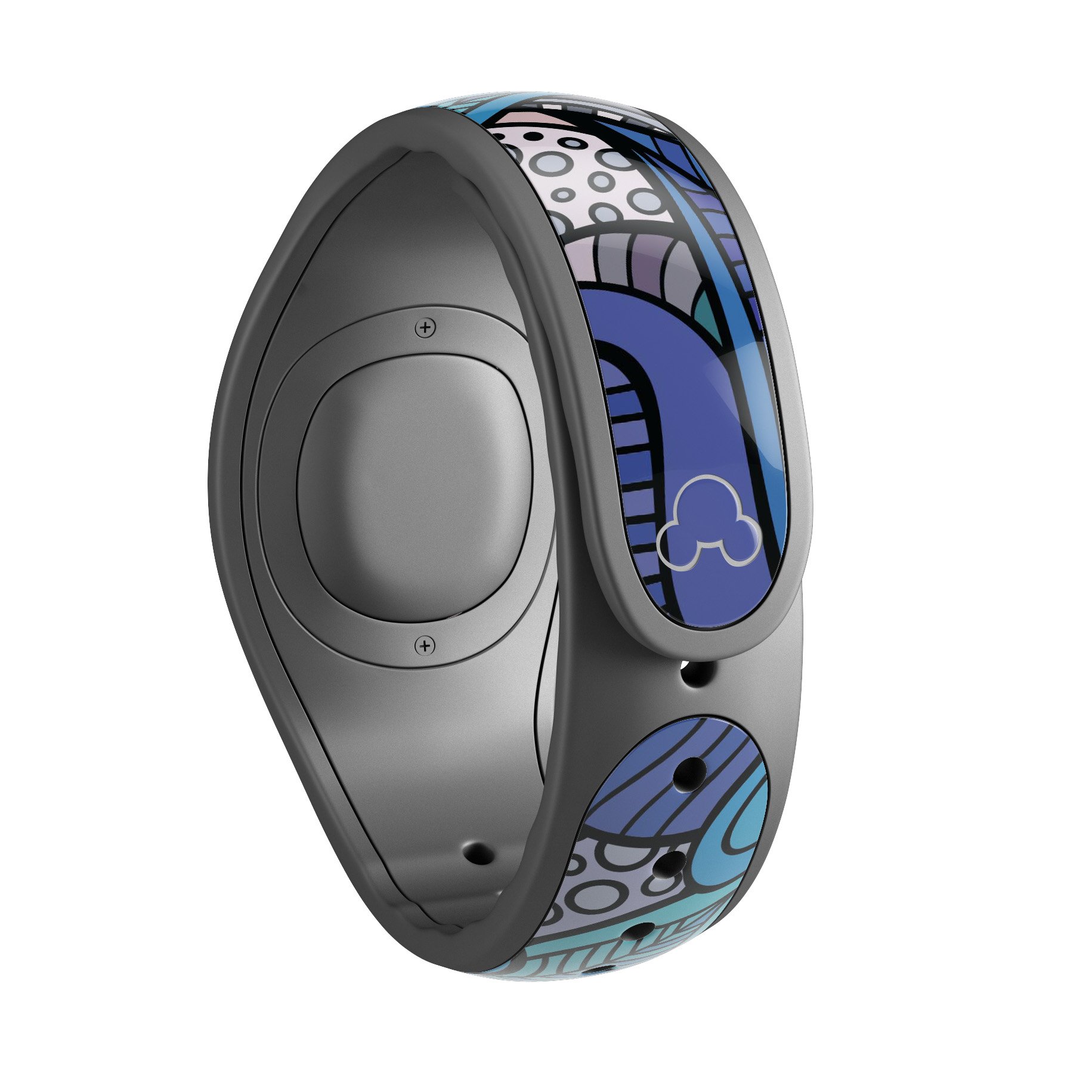 Floral Blues decal skin wrap kit for Disney Magic Band, featuring vibrant floral patterns and high-quality finish.