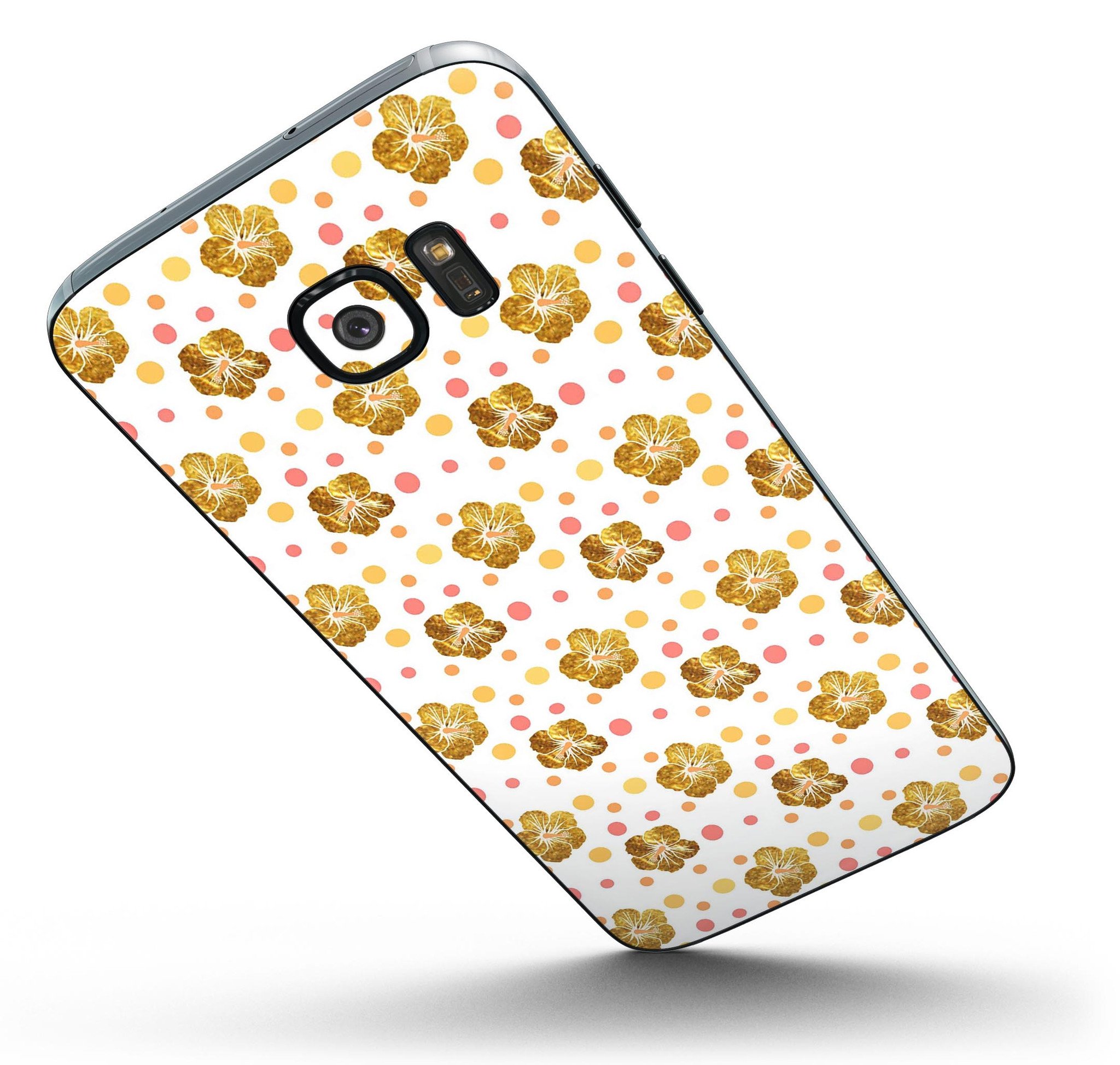 Floral Summer v1 Full Body Skin-Kit for Samsung Galaxy S7 and S7 Edge, showcasing vibrant floral design and premium vinyl material.